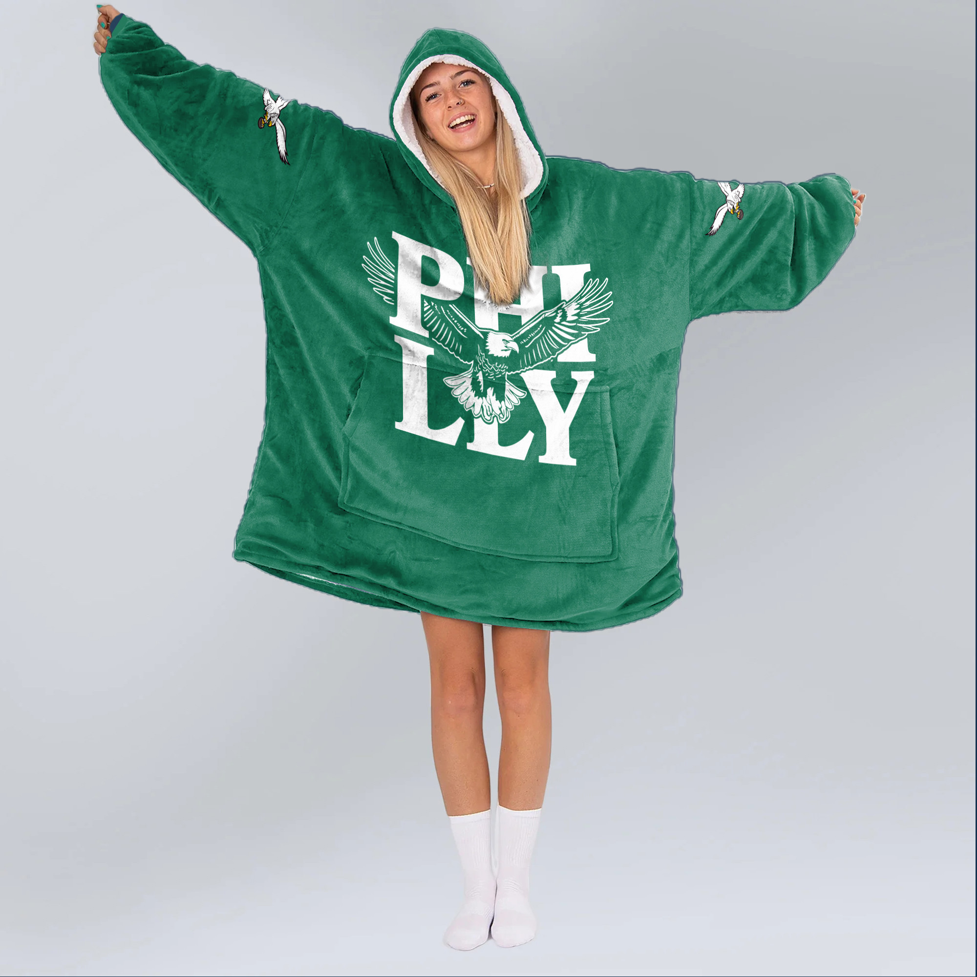 Adult Bird Gang Philadelphia Football Unisex Blanket Hoodie