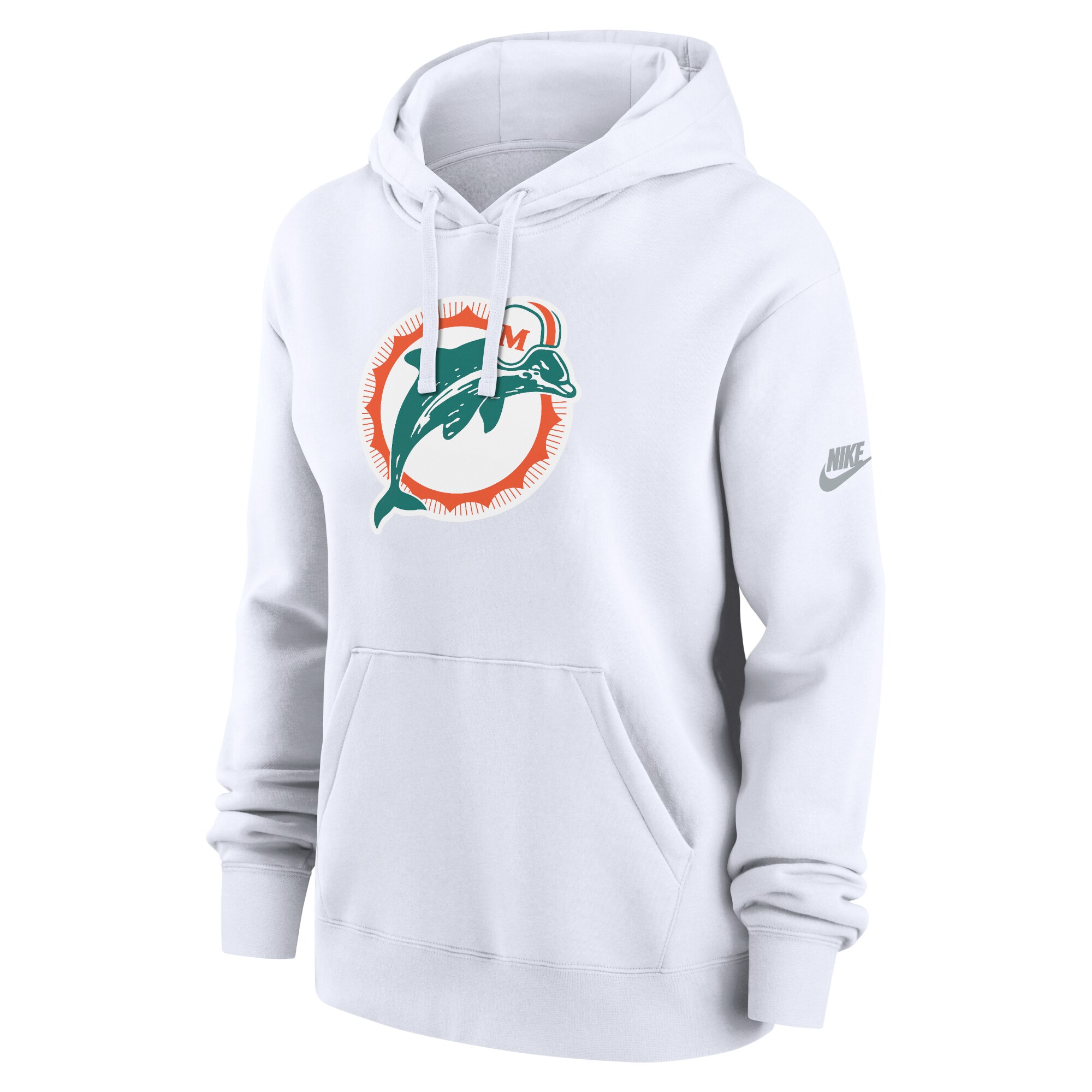 Miami Dolphins Women's Club Fleece Pullover Hoodie - White