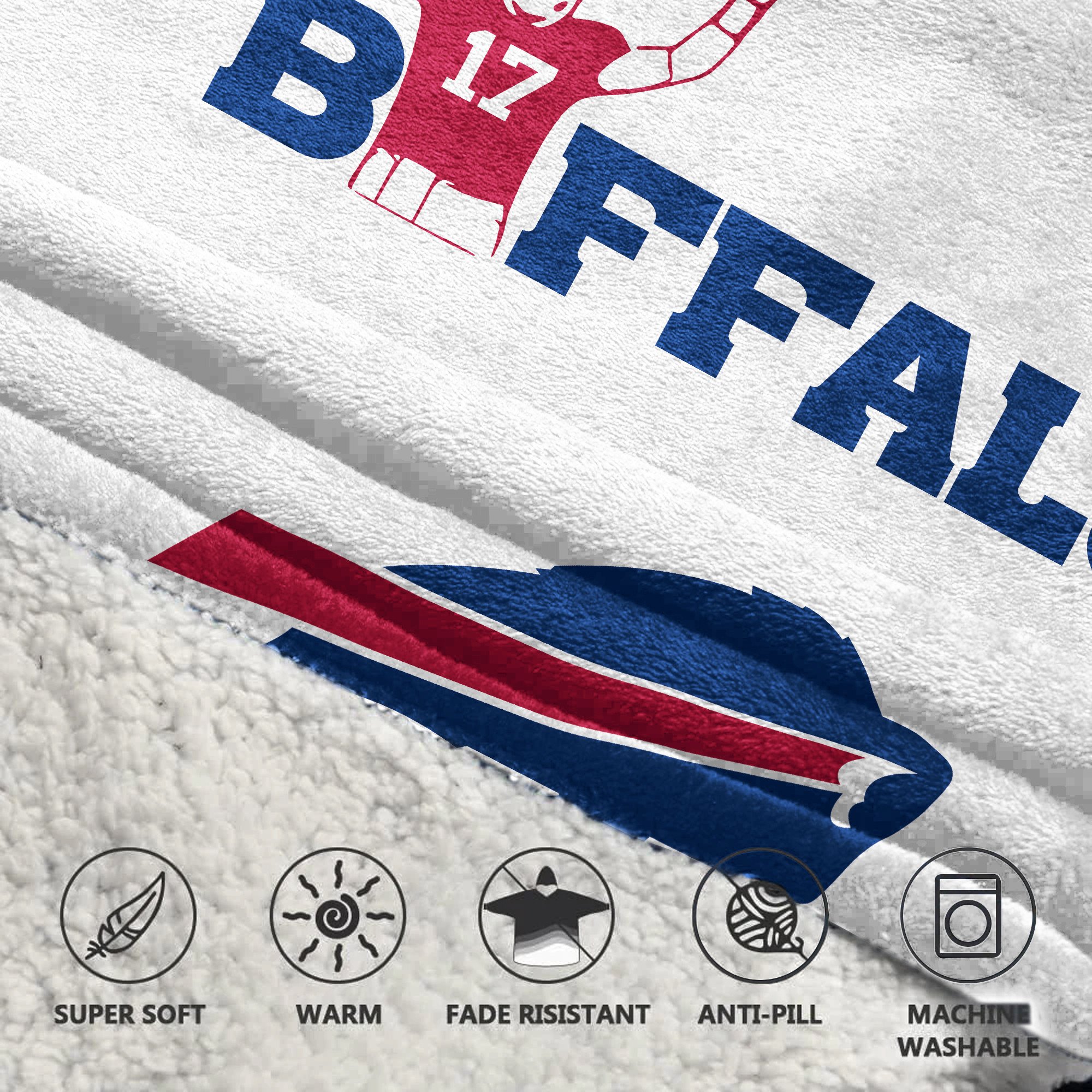 Adult J.A. 17 Buffalo Football Unisex Blanket Hoodie