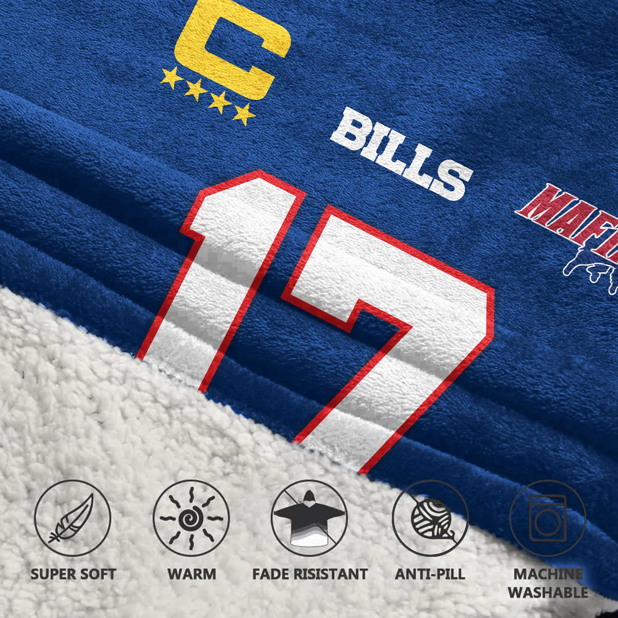 Adult Mafia 17 Buffalo Football Unisex Blanket Hoodie