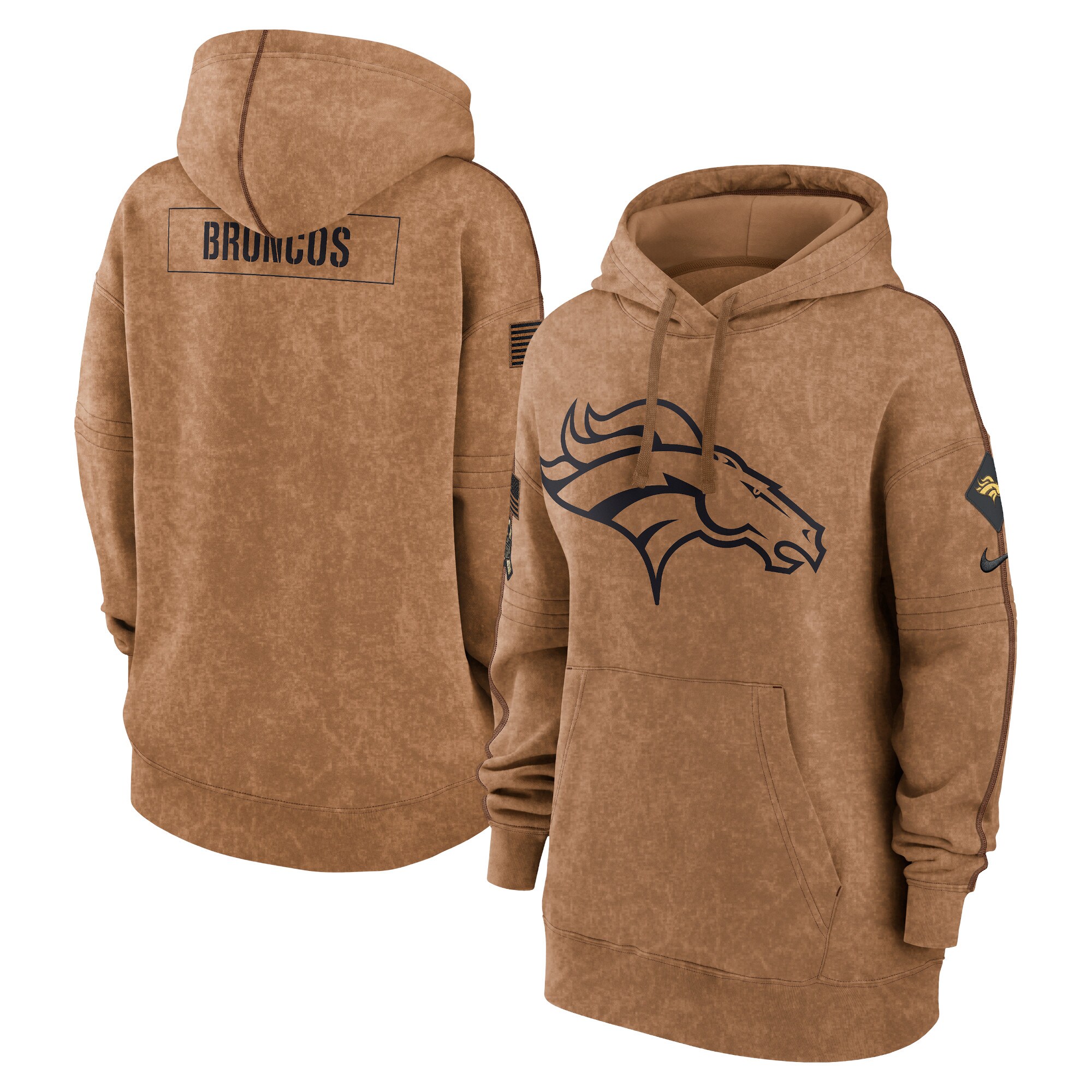 Denver Broncos  Women's 2023 Salute to Service Pullover Hoodie - Brown