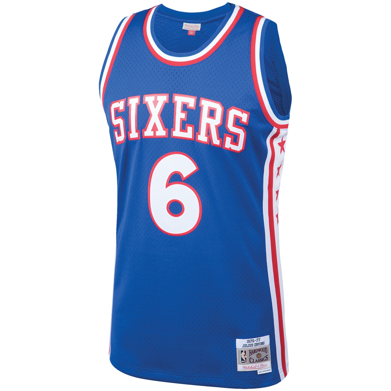 Julius Erving Philadelphia 76ers Mitchell & Ness 1976/77 Hardwood Classics Swingman Player Jersey - Royal