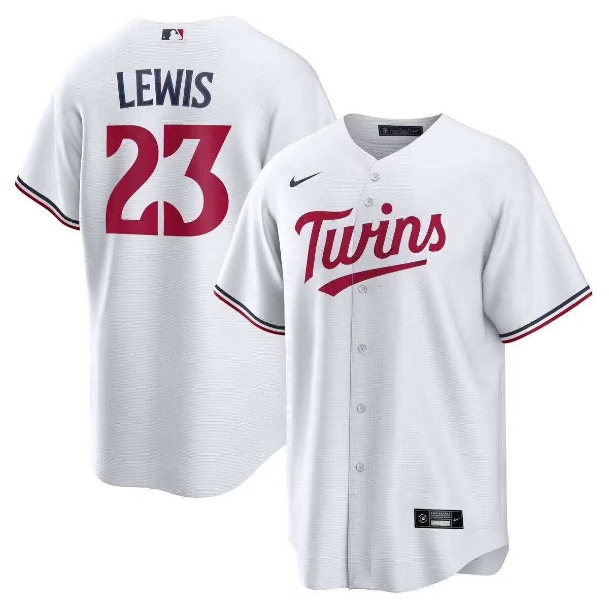 Men's Minnesota Twins Royce Lewis #23  White Home Replica Cool Base Jersey