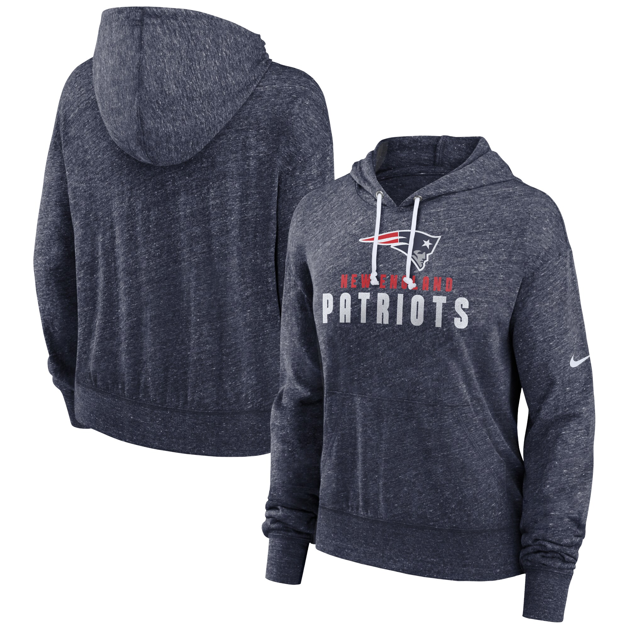 New England Patriots Women's Gym Vintage Lightweight Hooded Top - Navy