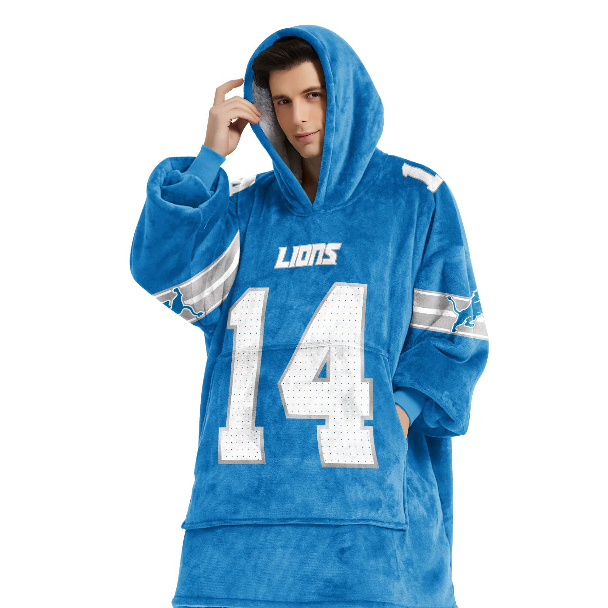 Adult St.B 14 Detroit Football Unisex Blanket Hoodie