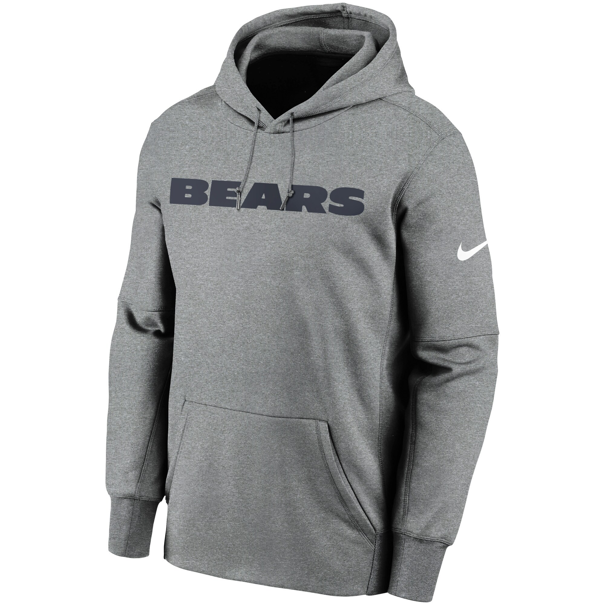 Chicago Bears Wordmark Therma Performance Pullover Hoodie - Heathered Charcoal