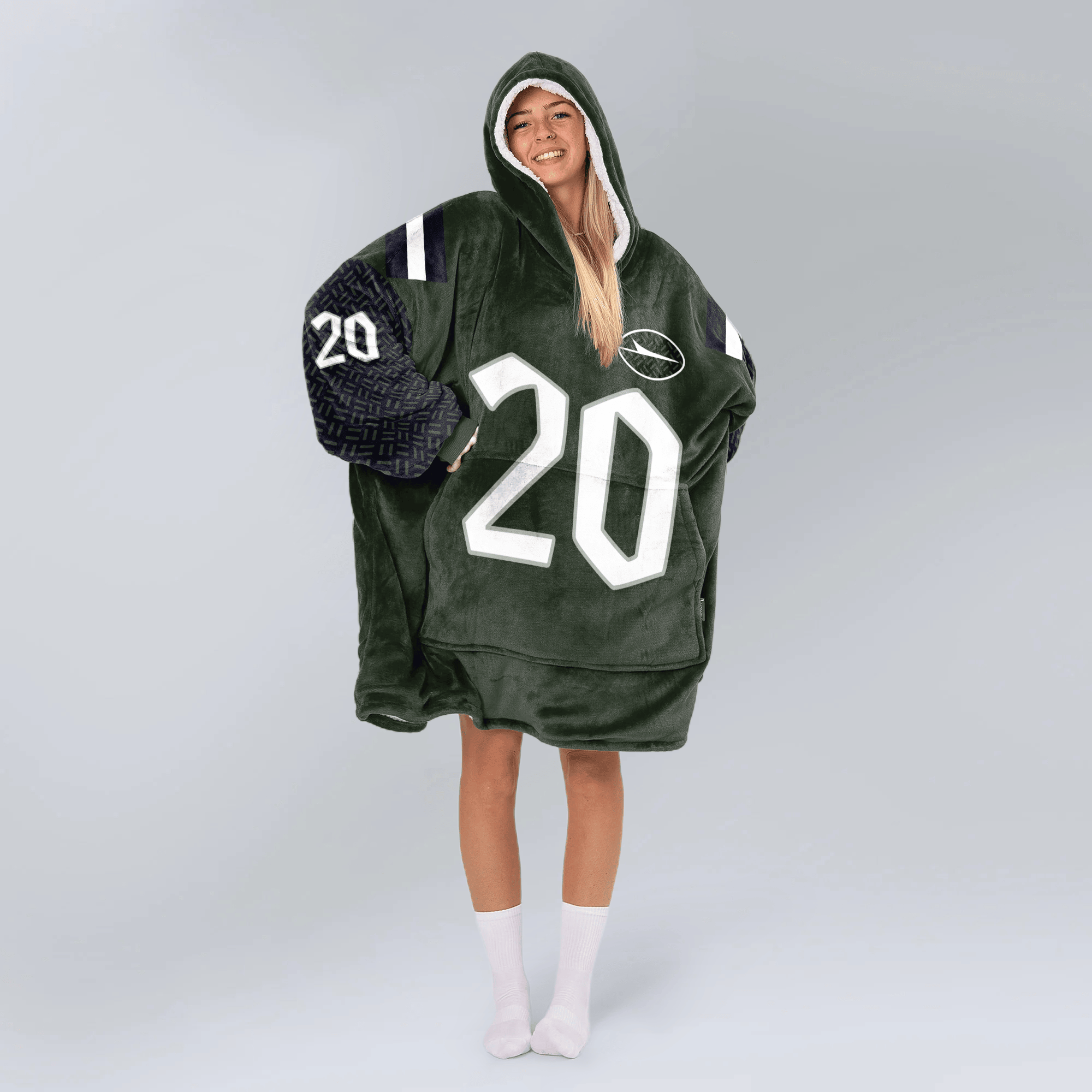 Adult B.H 20 New York J Football Unisex Blanket Hoodie