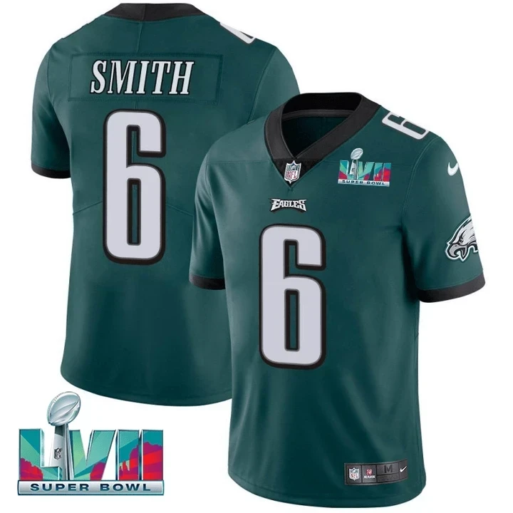 Men's DeVonta Smith #6 Players Limited Jersey Super Bowl LVII Patch-Green & Black & White