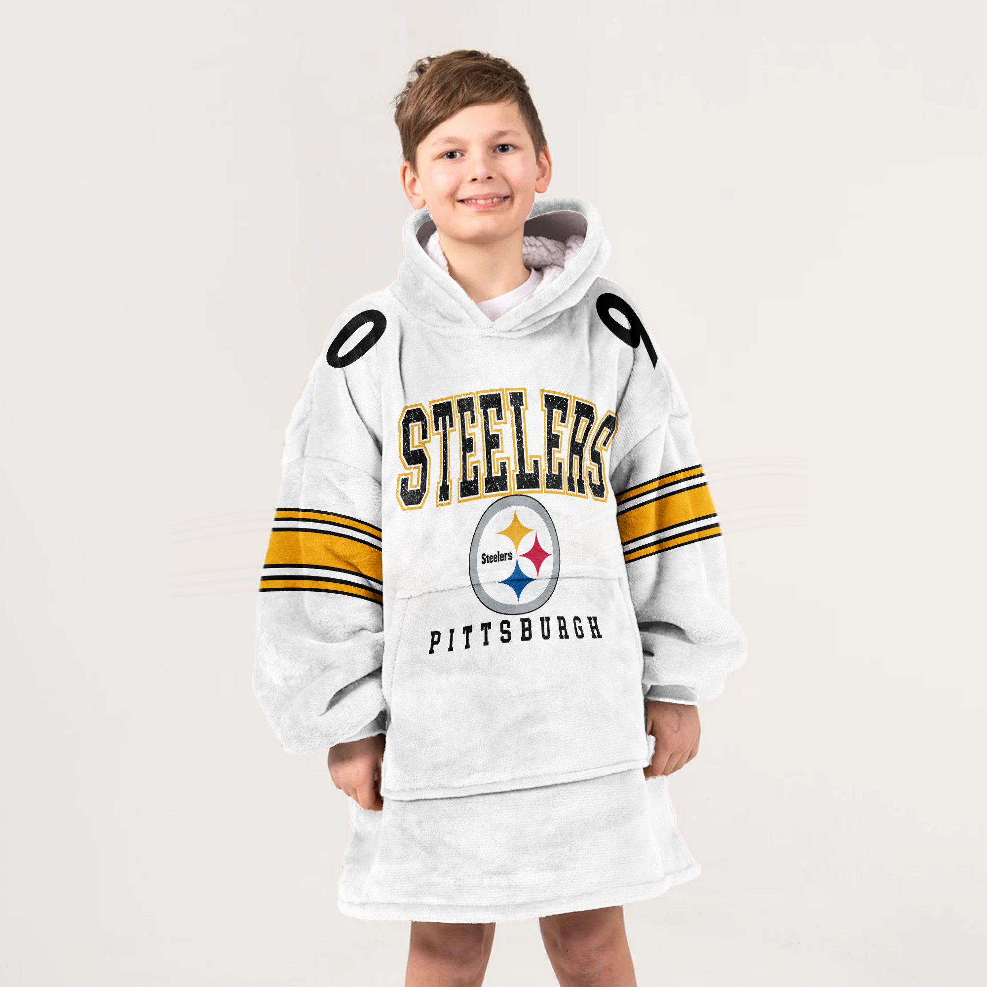 Adult 90 Pittsburgh Football Unisex Blanket Hoodie