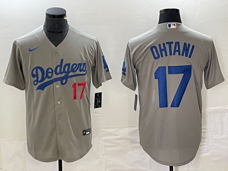 Men's Los Angeles Dodgers #17  Grey Shohei Ohtani Jersey