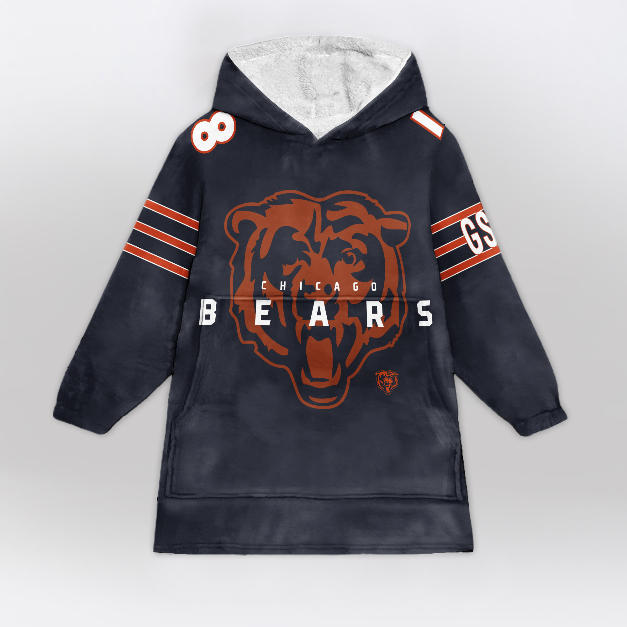 Adult 18 Chicago Football Unisex Blanket Hoodie