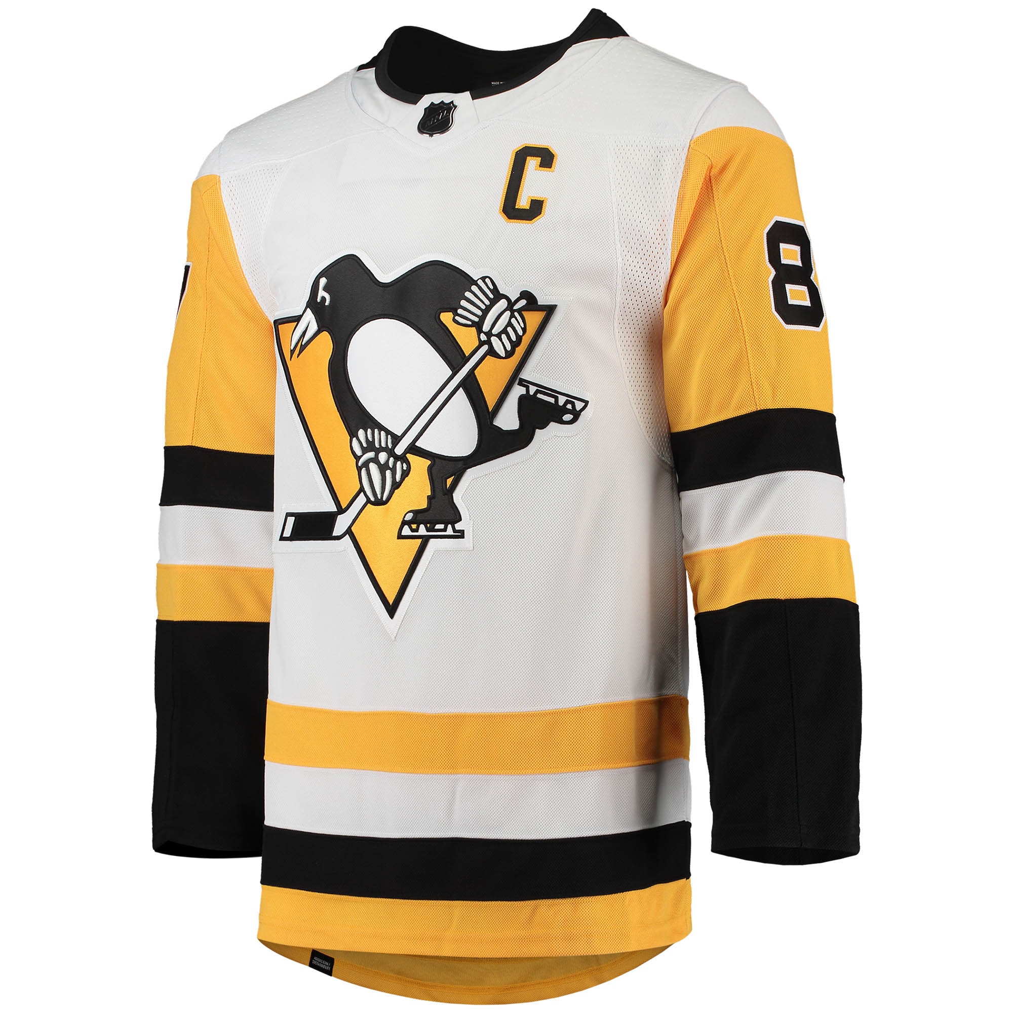 Sidney Crosby Pittsburgh Penguins  Away Captain Patch Primegreen Authentic Pro Player Jersey - White