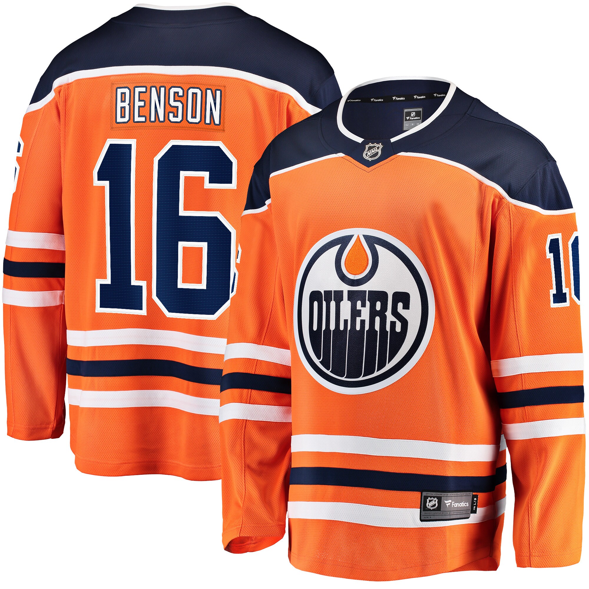 Tyler Benson Edmonton Oilers Home Breakaway Player Jersey - Orange