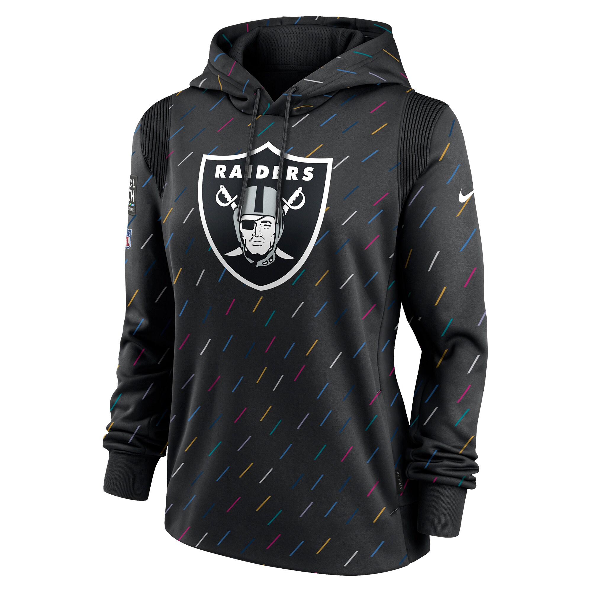 Las Vegas Raiders Women's NFL Crucial Catch Therma Pullover Hoodie - Anthracite