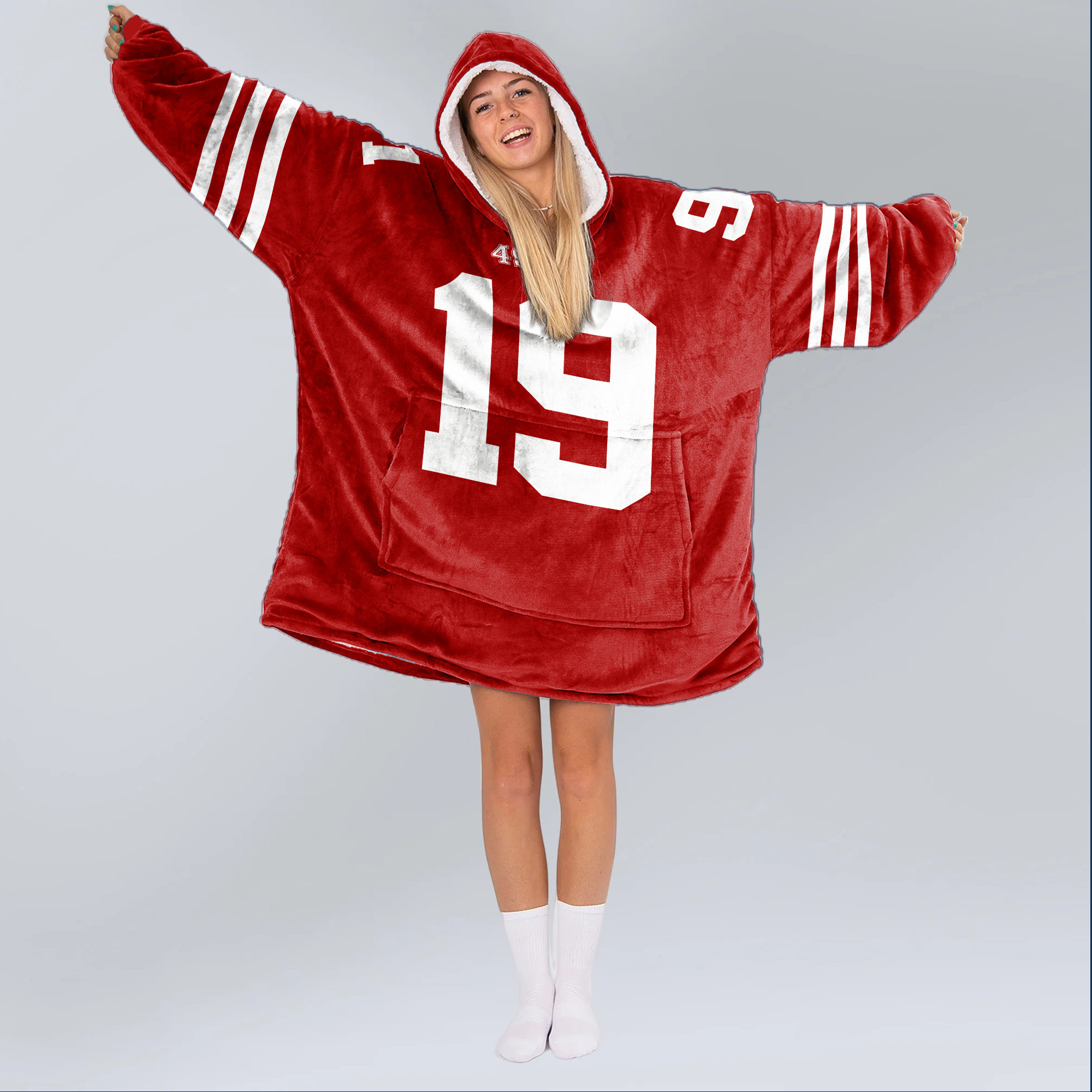 Adult D.S 19 San Francisco 49ers Football Unisex Blanket Hoodie