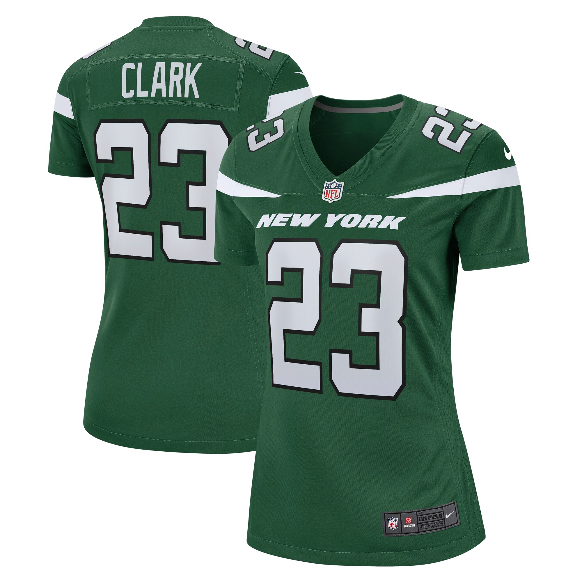 Chuck Clark New York Jets  Women's Team Game Jersey - Gotham Green