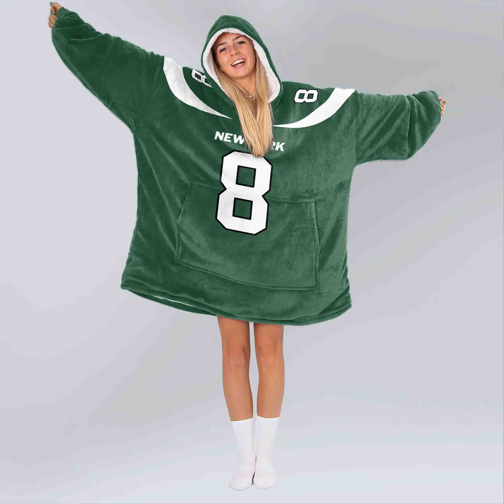 Adult AR 8 New York Football Unisex Blanket Hoodie