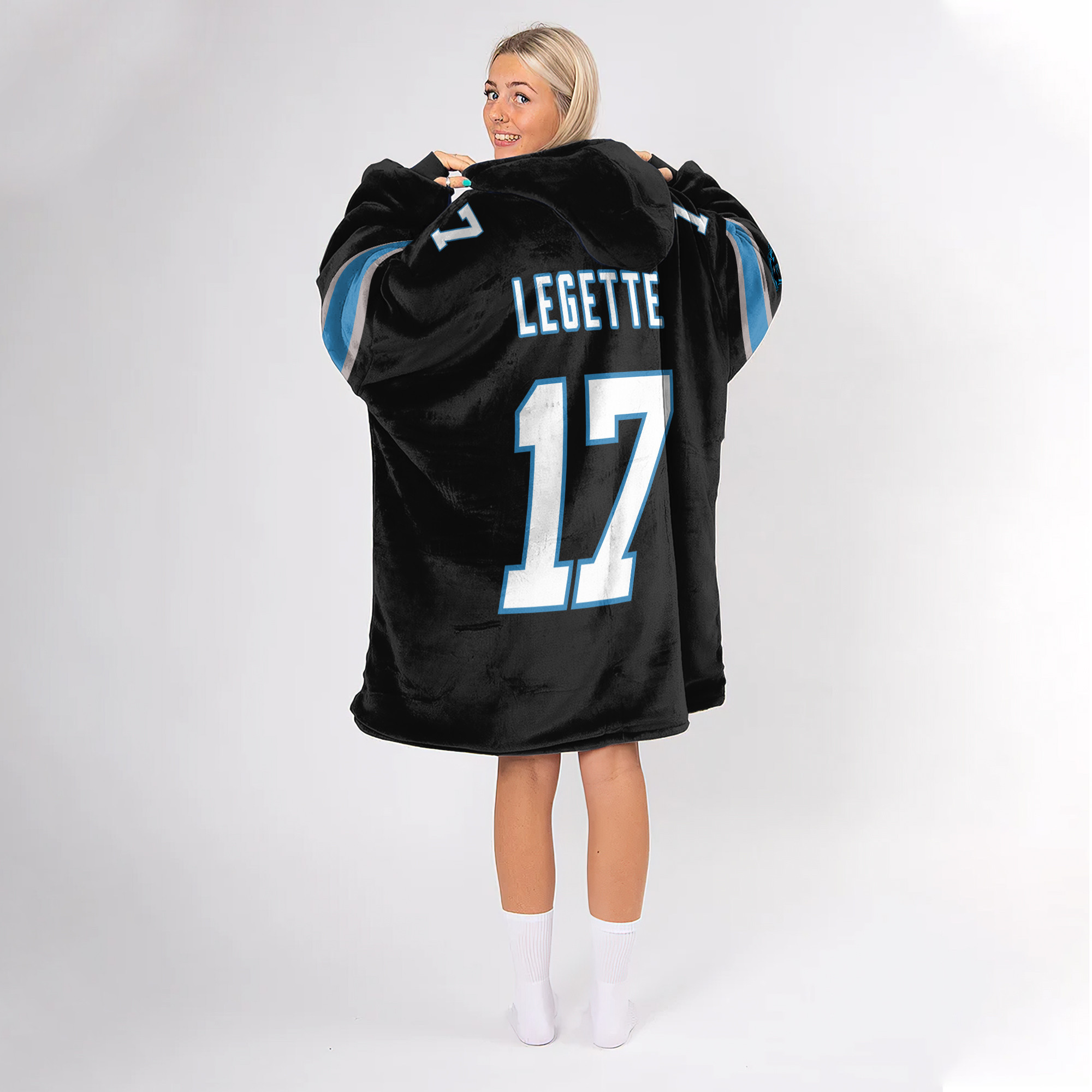 Adult XL 17 Carolina Panthers Football Unisex Blanket Hoodie