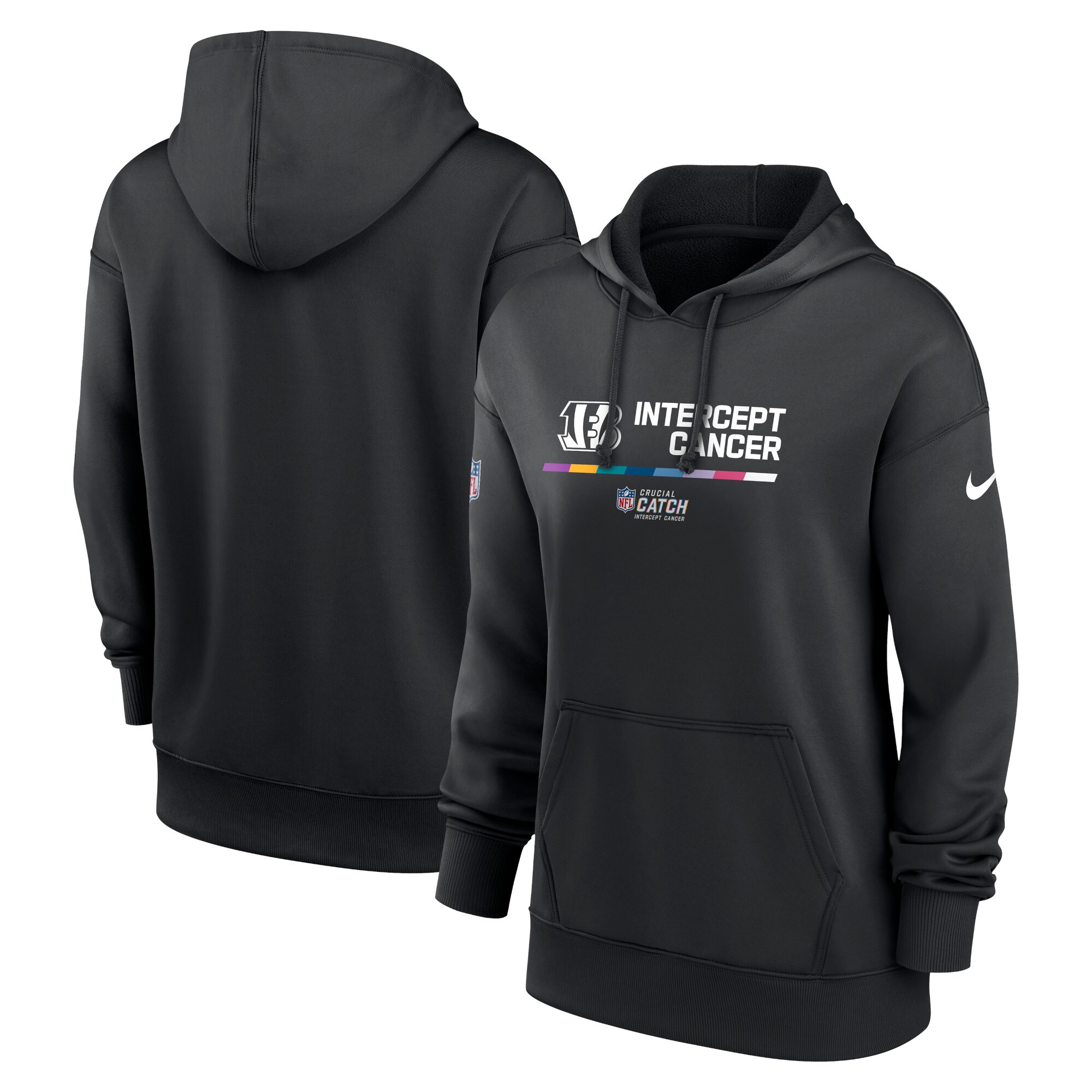 Cincinnati Bengals Women's 2022 NFL Crucial Catch Therma Performance Pullover Hoodie - Black