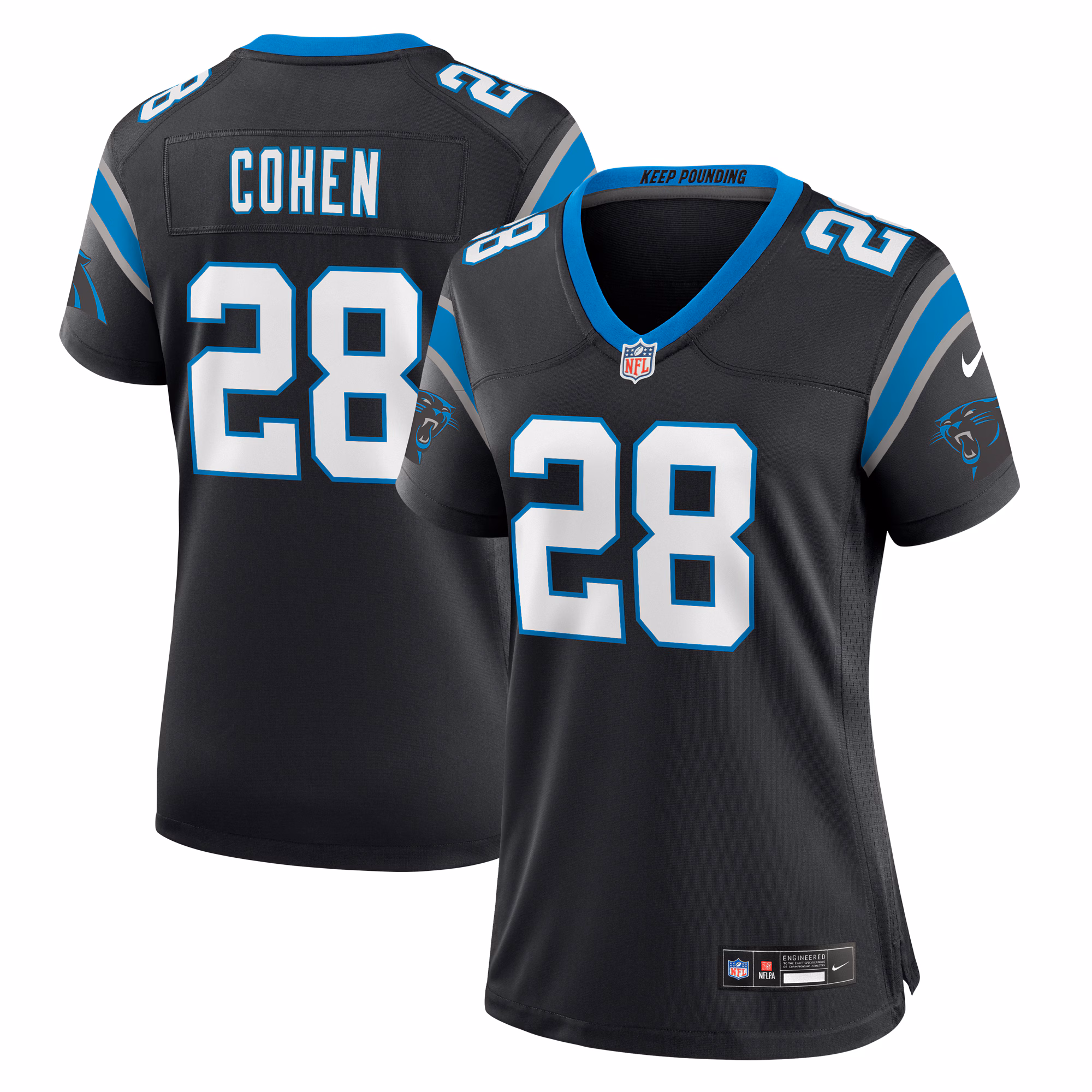 Tarik Cohen Carolina Panthers Women's  Game Jersey -  Black