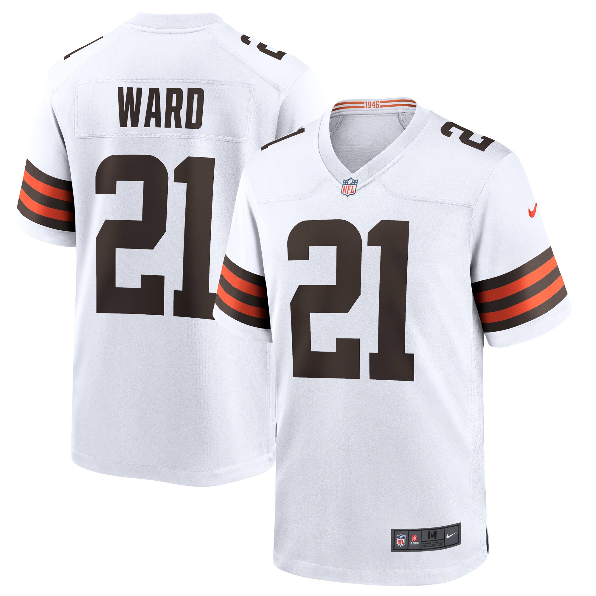 Denzel Ward Cleveland #21 Browns Game Jersey - White