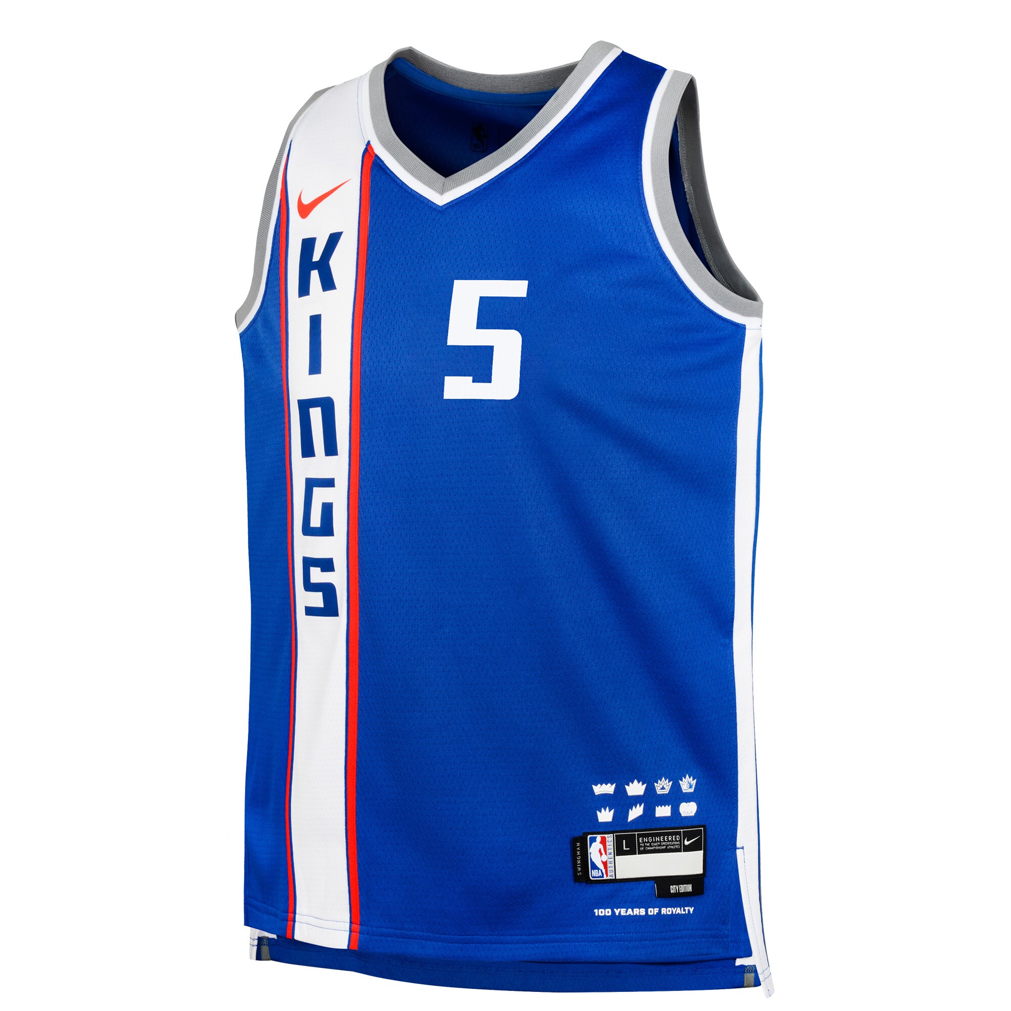 Youth Sacramento Kings De'Aaron Fox  Blue 2023/24 Swingman Replica Jersey - City Edition