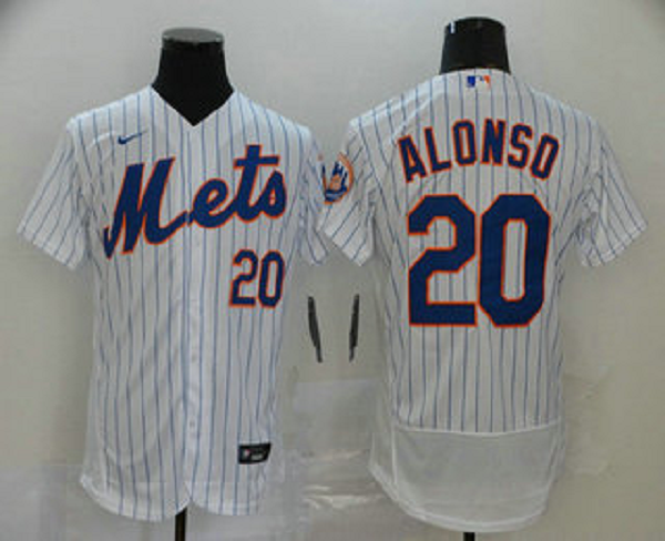 Men's New York Mets #20 Pete Alonso White Stitched MLB Flex Base  Jersey