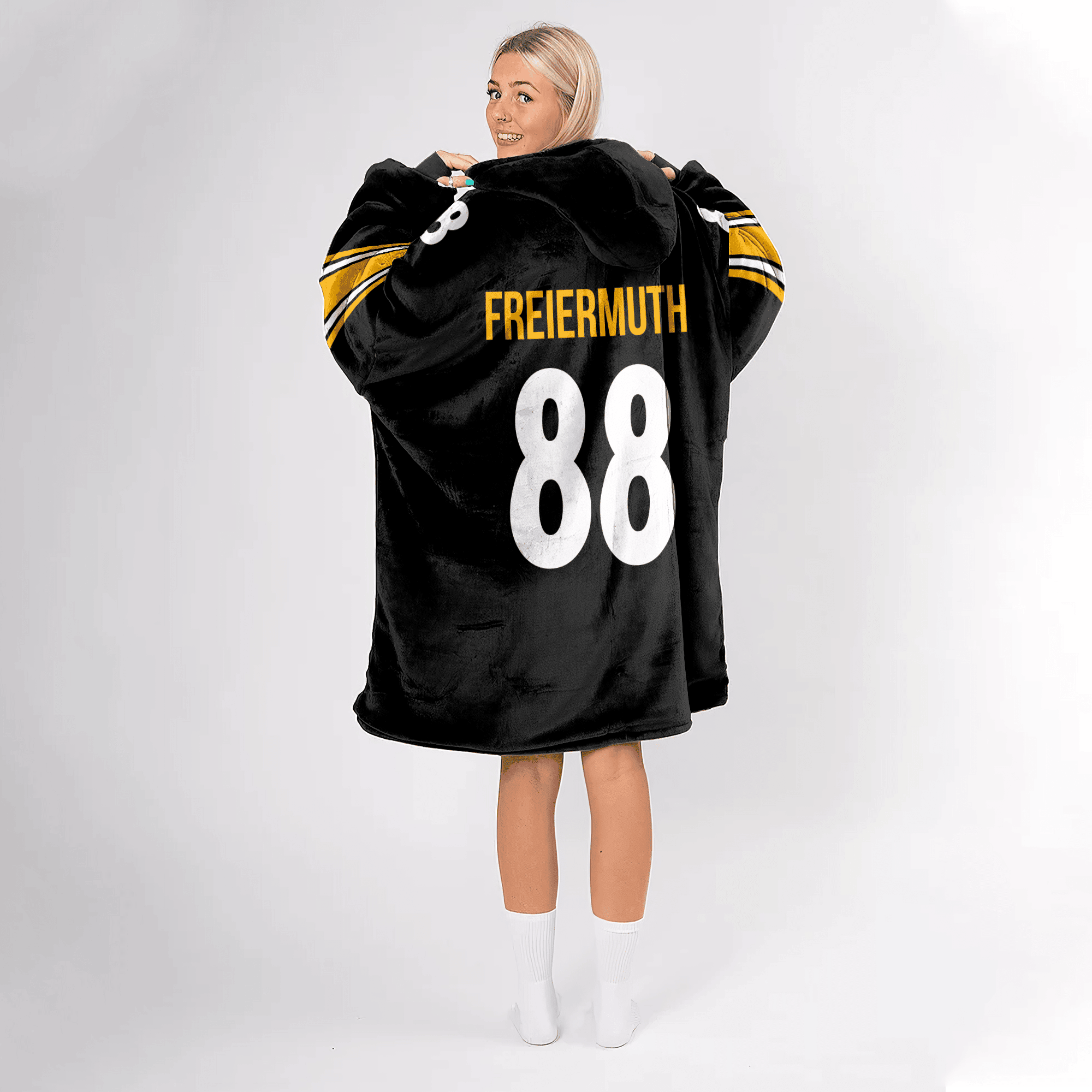 Adult 88 Pittsburgh Football Unisex Blanket Hoodie