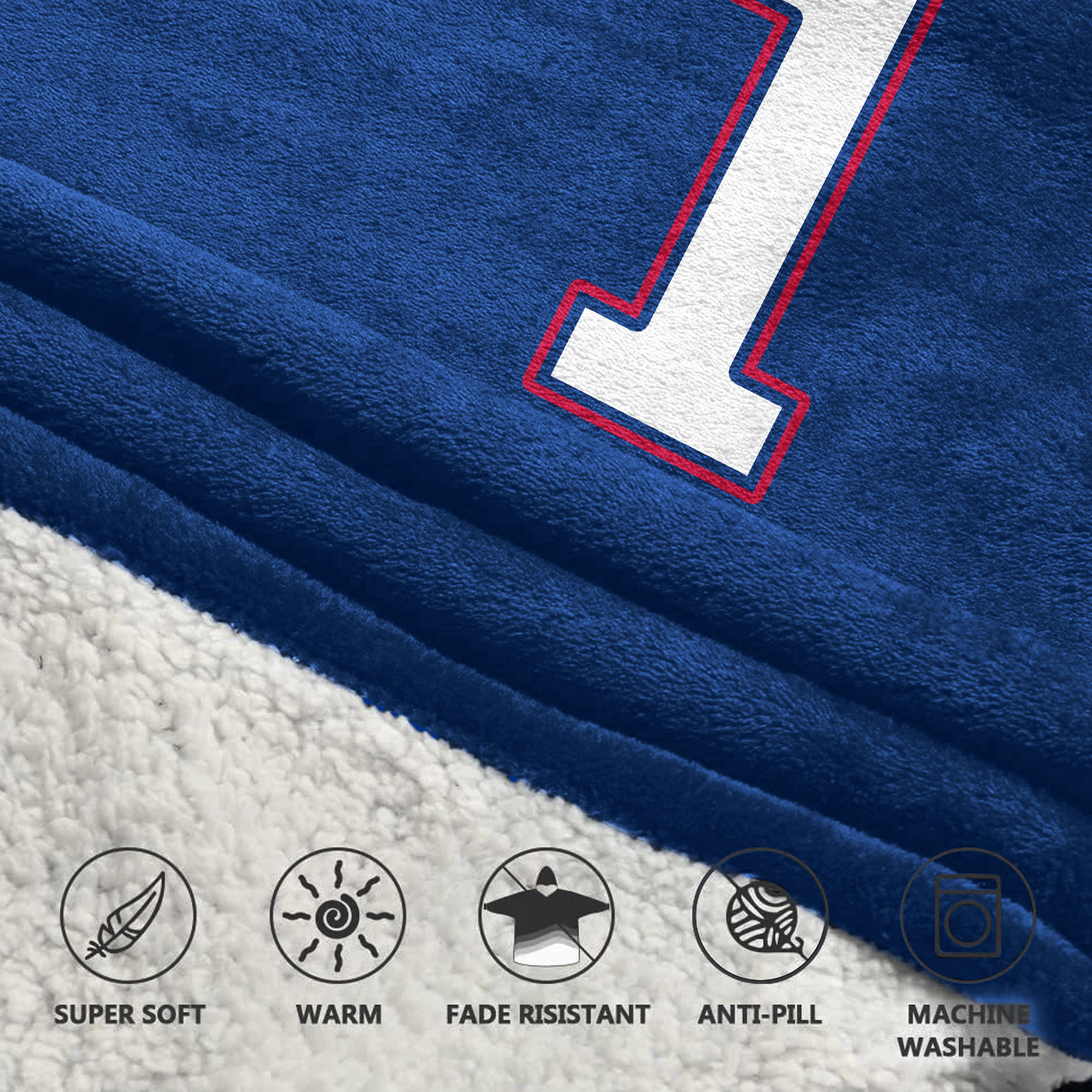 Adult #1 SMU Football Unisex Blanket Hoodie