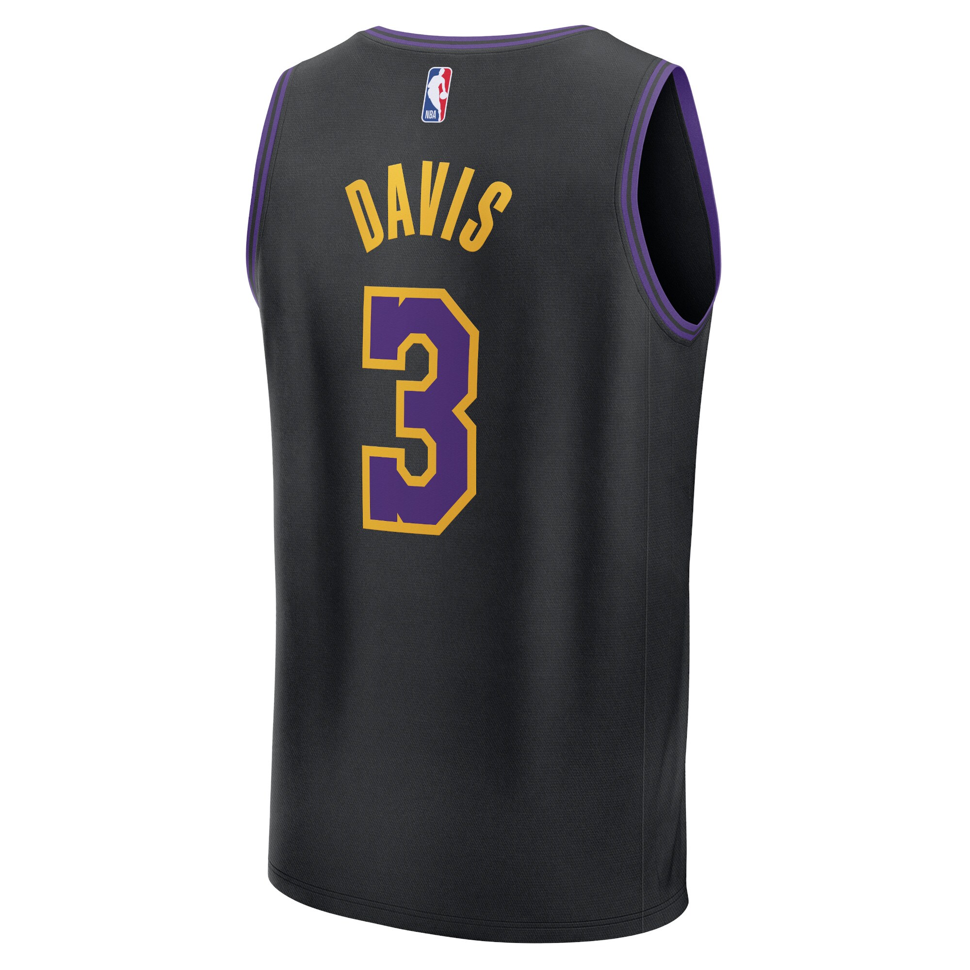 Unisex Los Angeles Lakers Anthony Davis  Black 2023/24 Fast Break Jersey - City Edition
