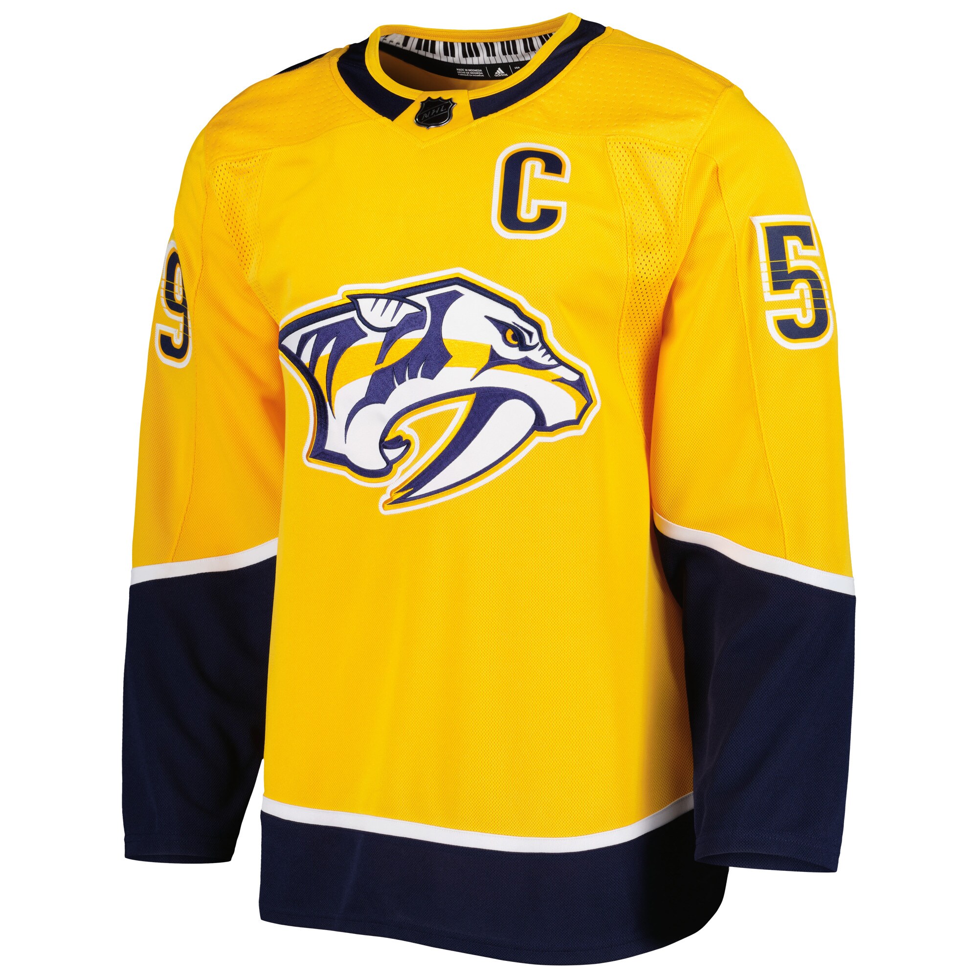 Roman Josi Nashville Predators  Captain Home Primegreen Authentic Pro Player Jersey - Gold