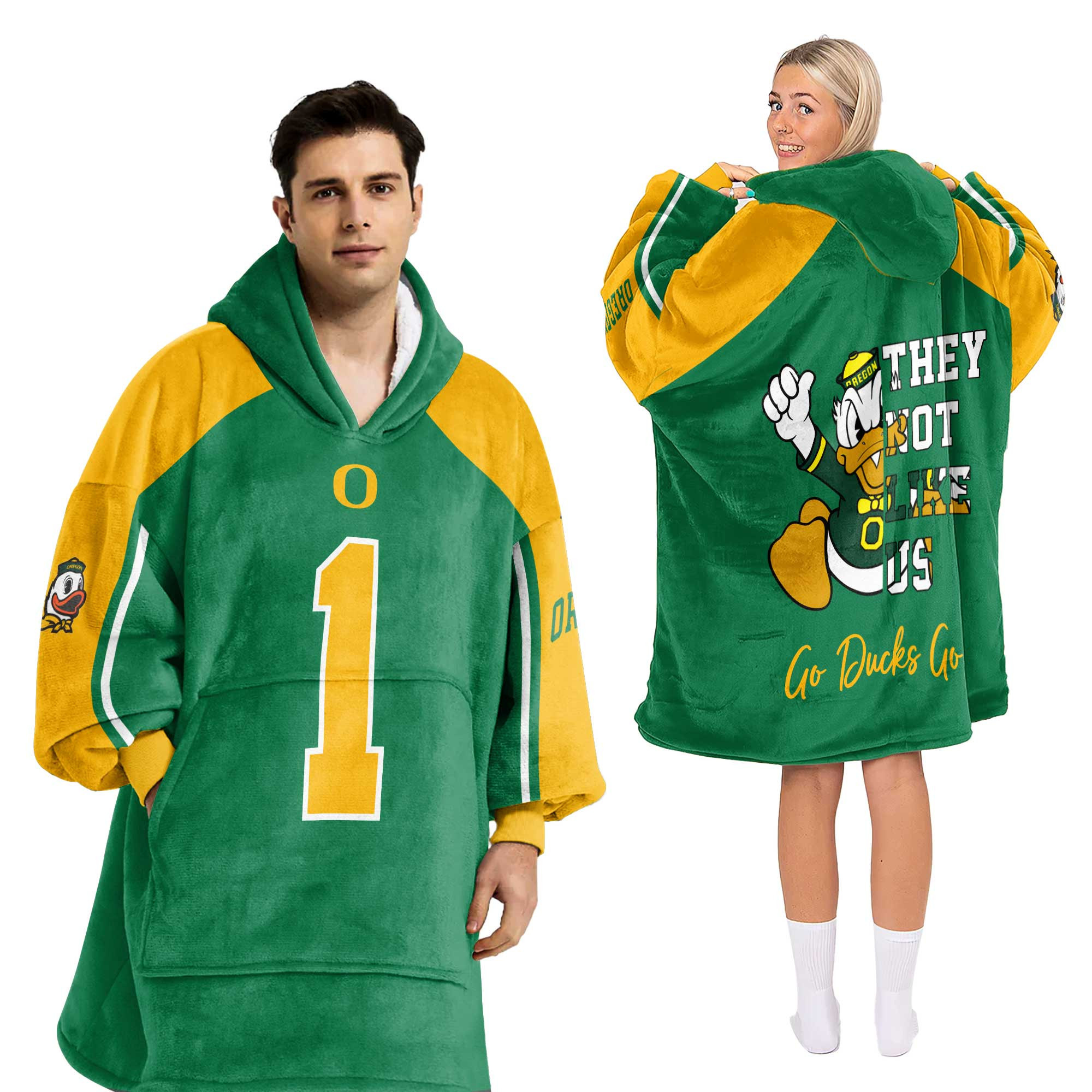 Adult Oregon Football Unisex Blanket Hoodie