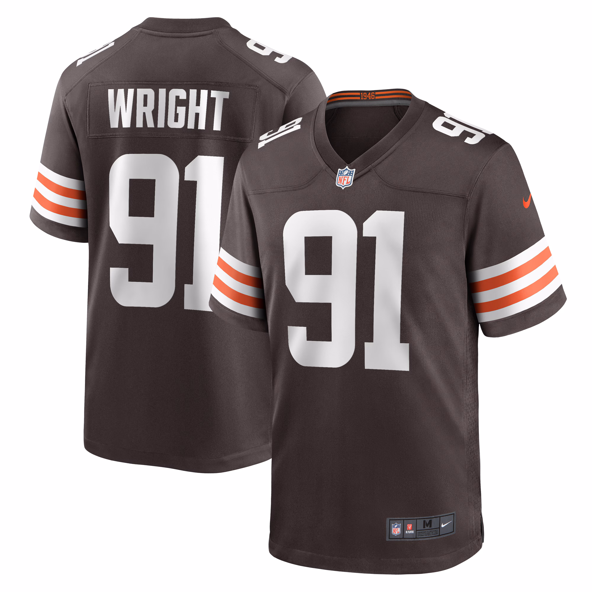 Alex Wright Cleveland Browns Team Game Jersey -  Brown