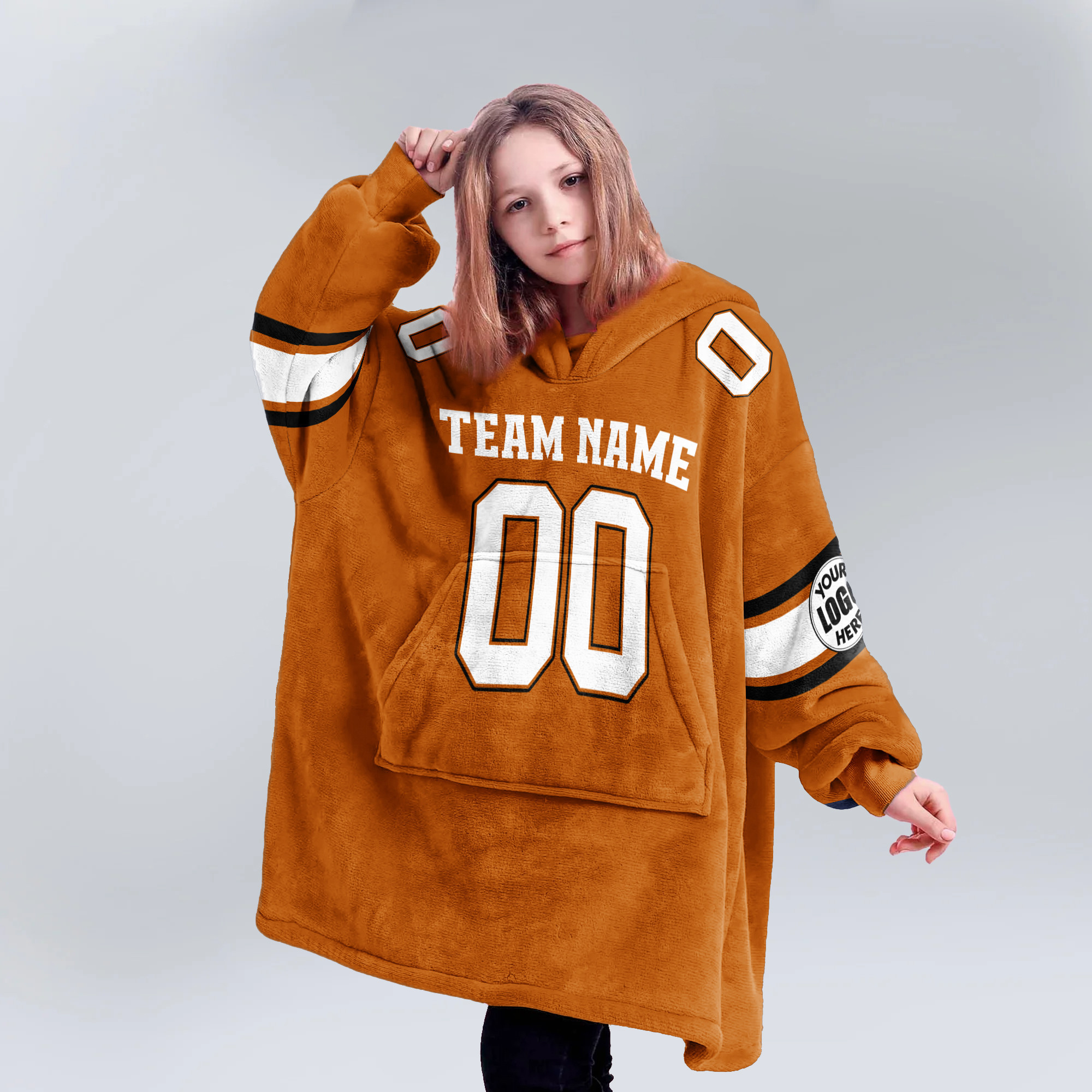 Adult Custom Blanket Hoodie Texas Inspired Color