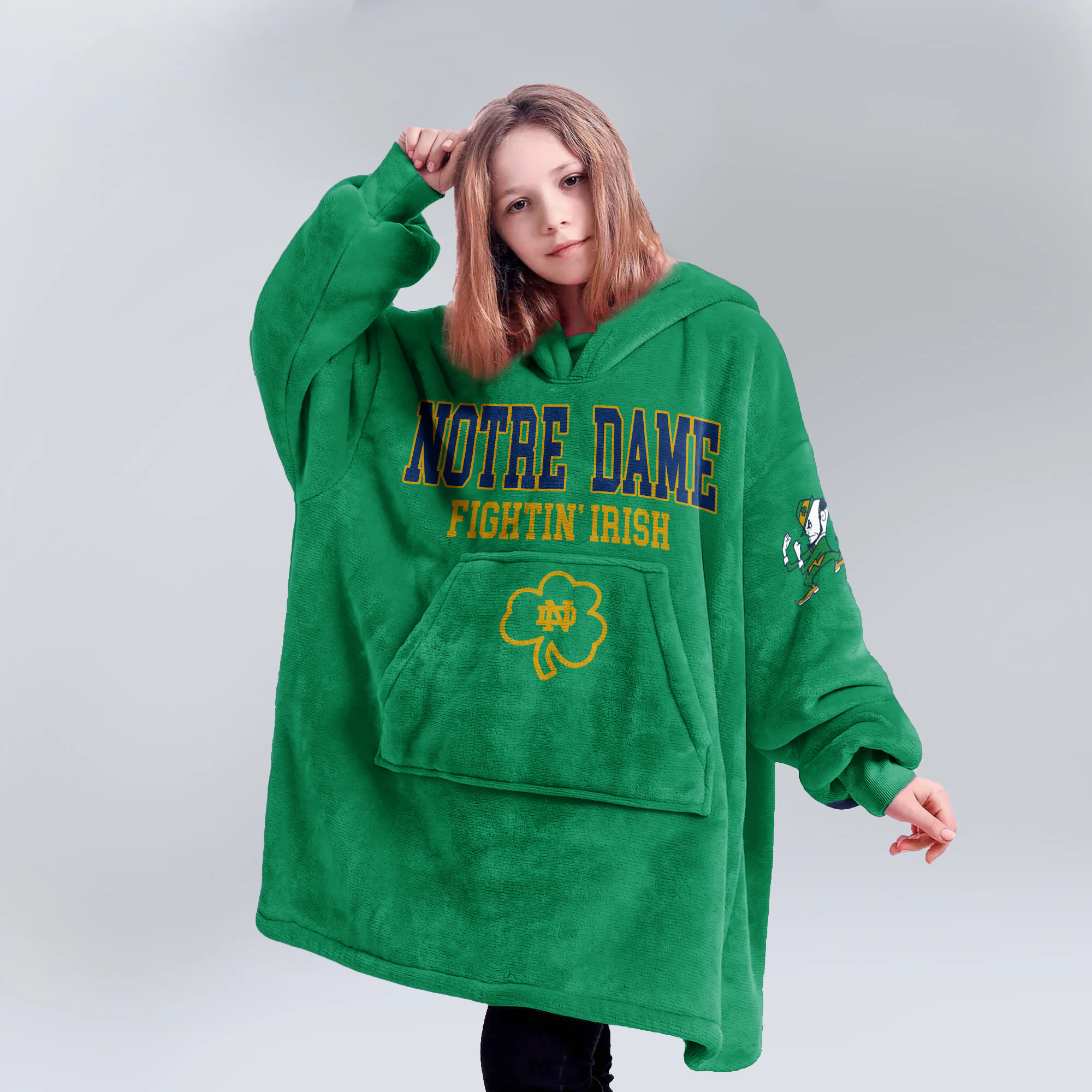 Adult #1 Notre Dame Football Unisex Blanket Hoodie