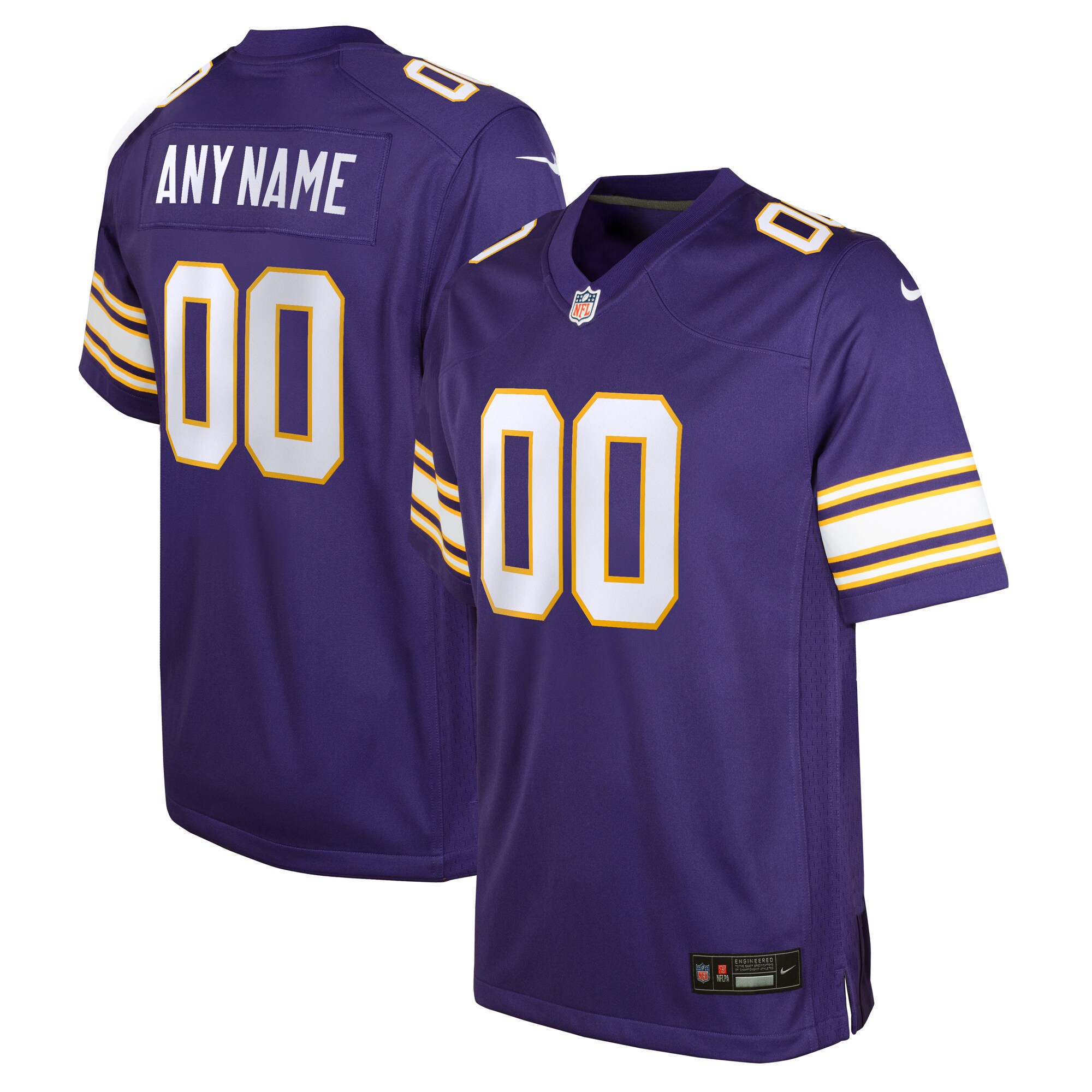 Minnesota Vikings  Youth Classic Custom Game Jersey - Purple