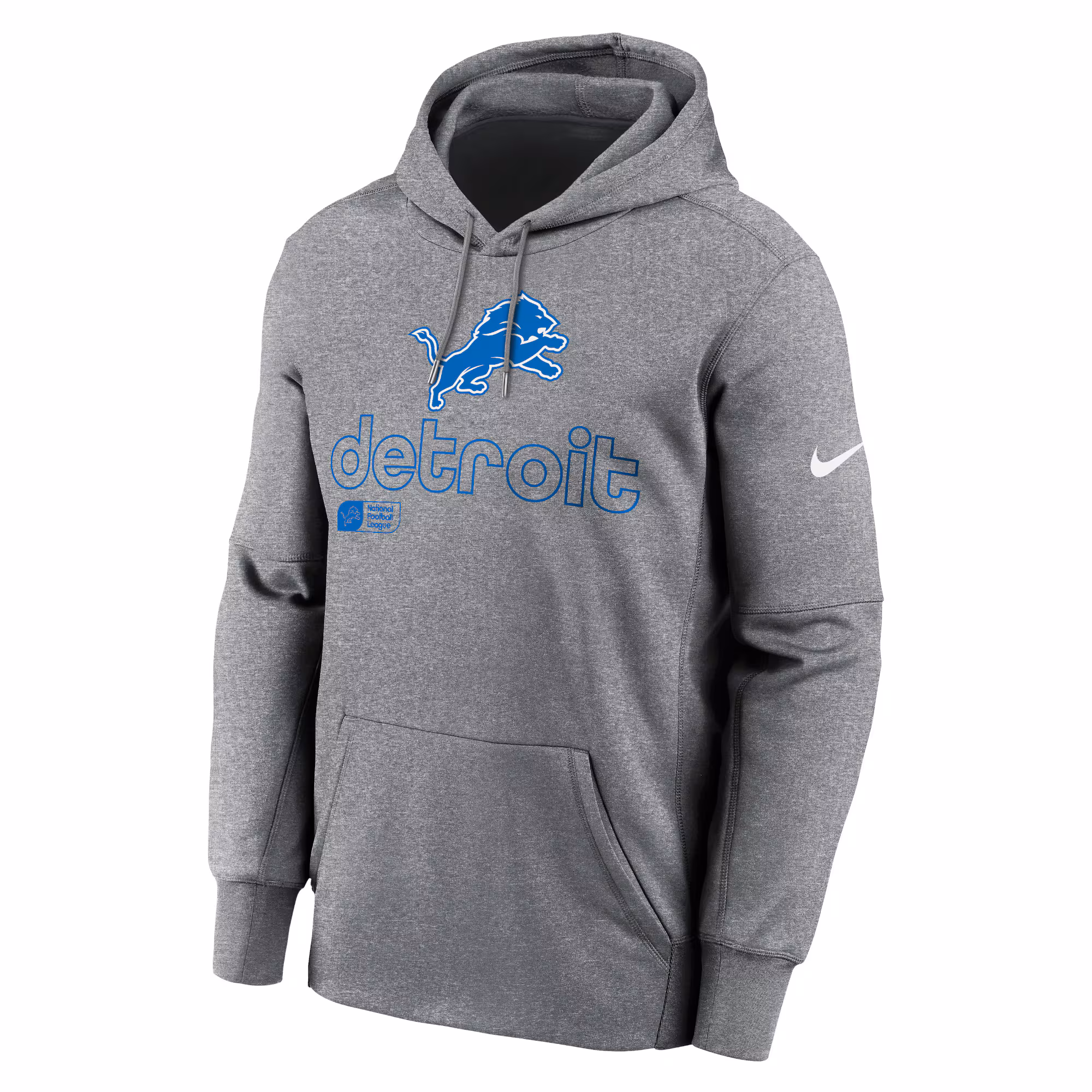Detroit Lions Performance Pullover Hoodie - Heather Gray