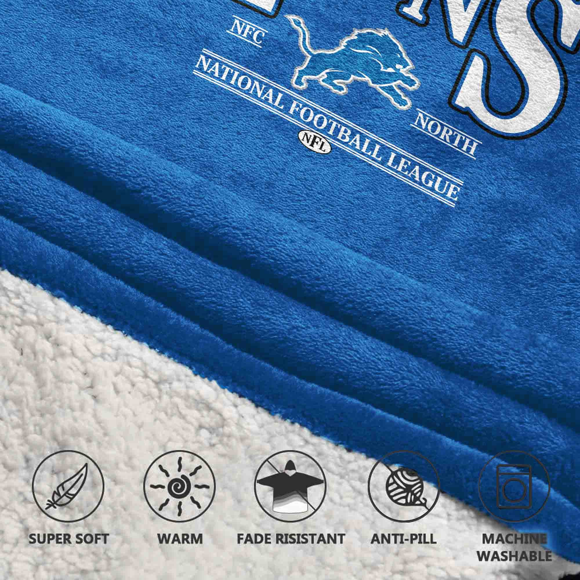 Adult JG 16 Detroit Football Unisex Blanket Hoodie
