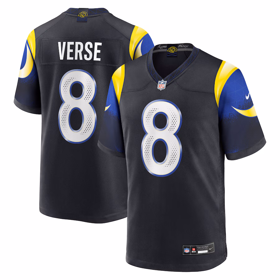 Jared Verse #8 Los Angeles Rams 2025 Rivalries Collection Game Jersey - Midnight Blue