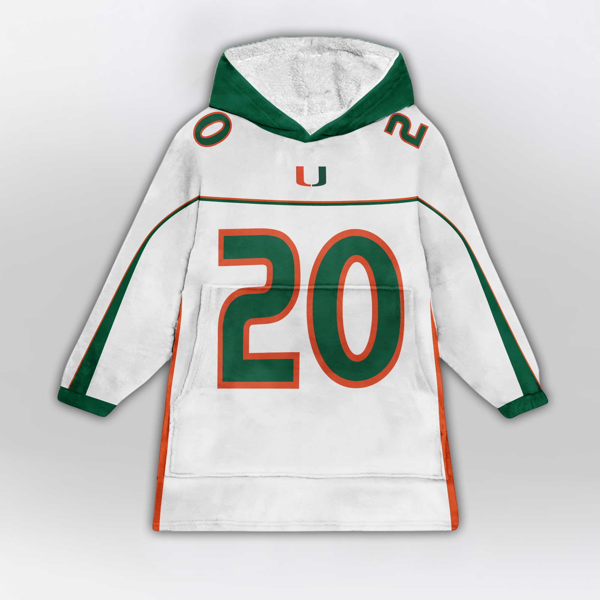 Adult 20 Miami Football Unisex Blanket Hoodie