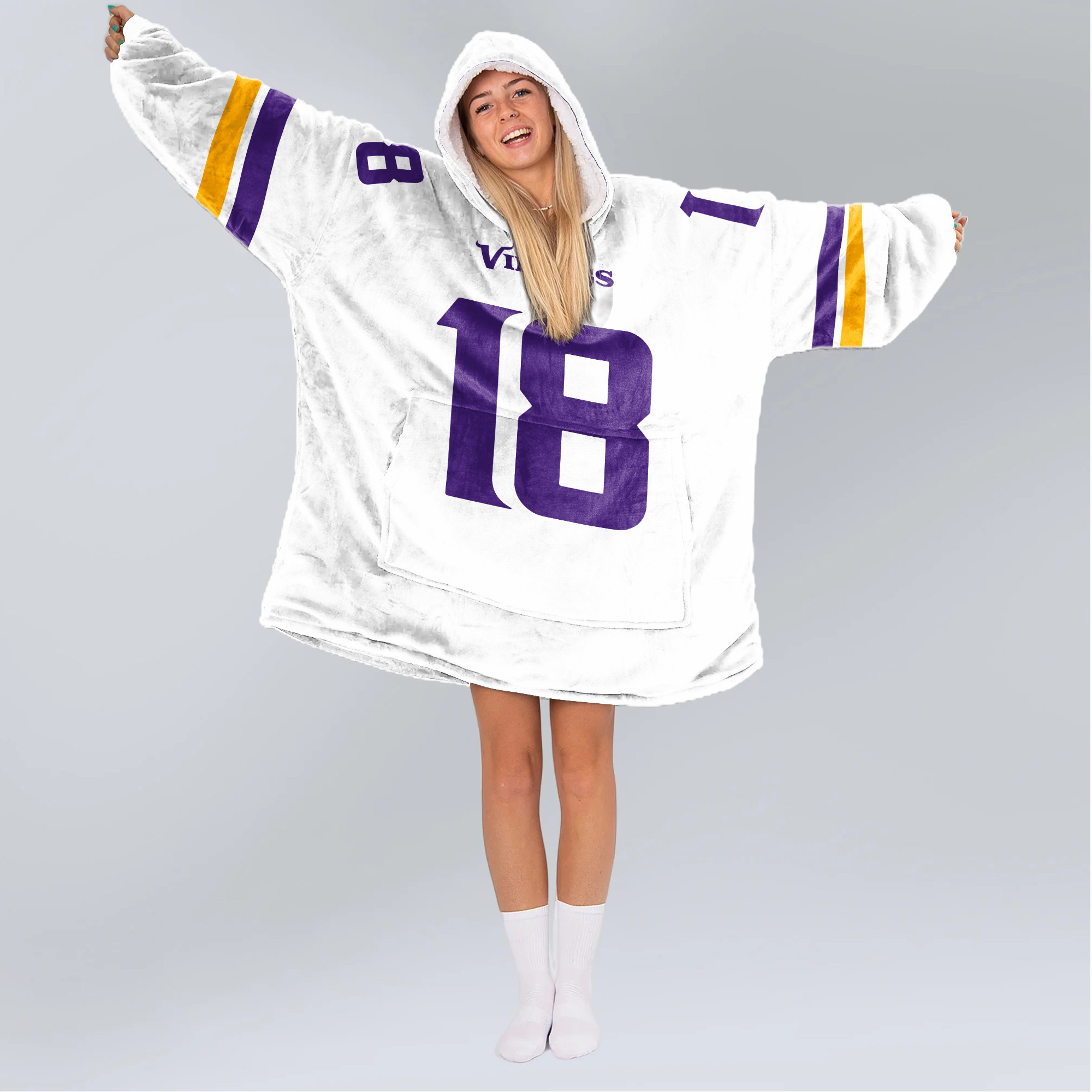 Adult 18 Minnesota Football Unisex Blanket Hoodie