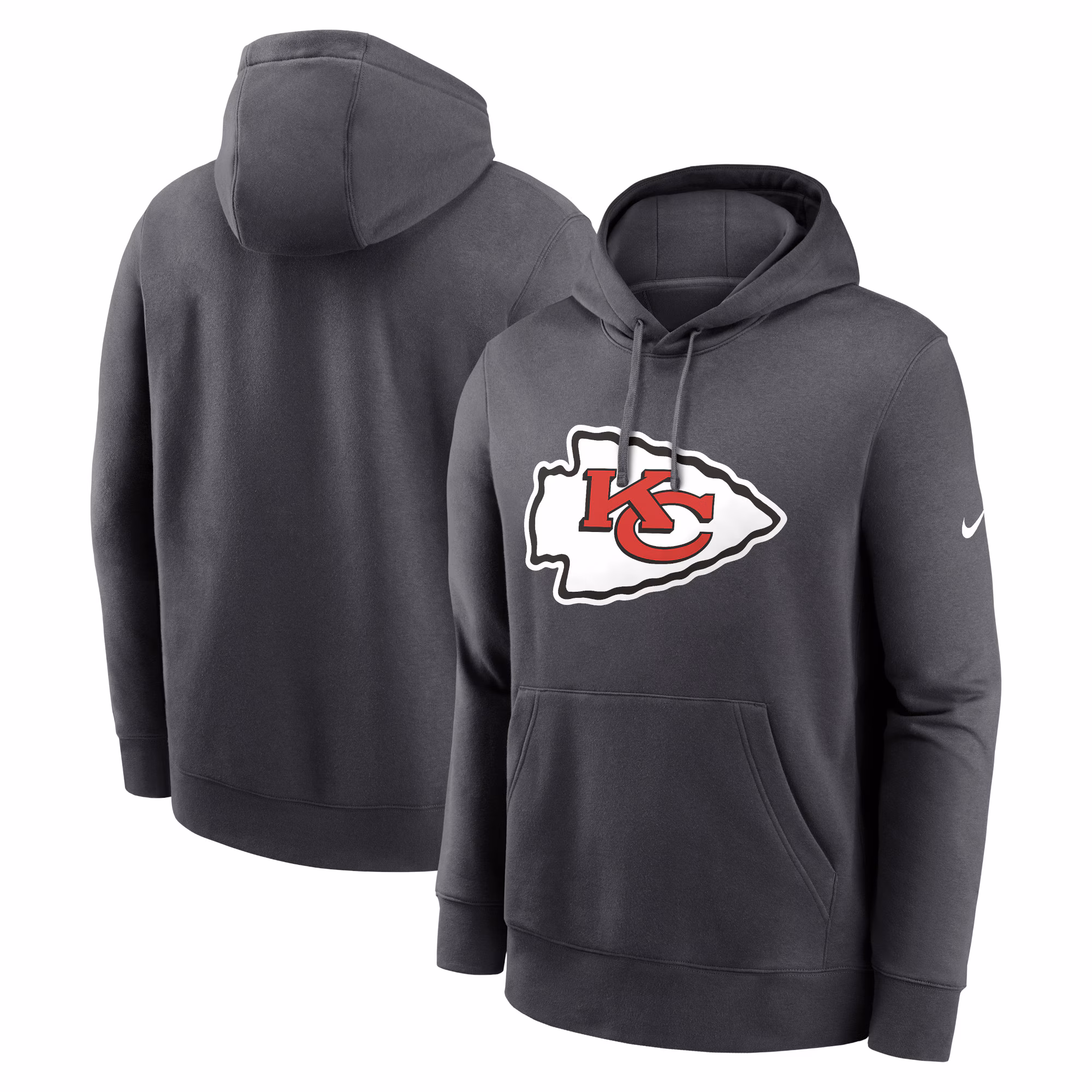 Kansas City Chiefs Club Logo Pullover Hoodie - Anthracite