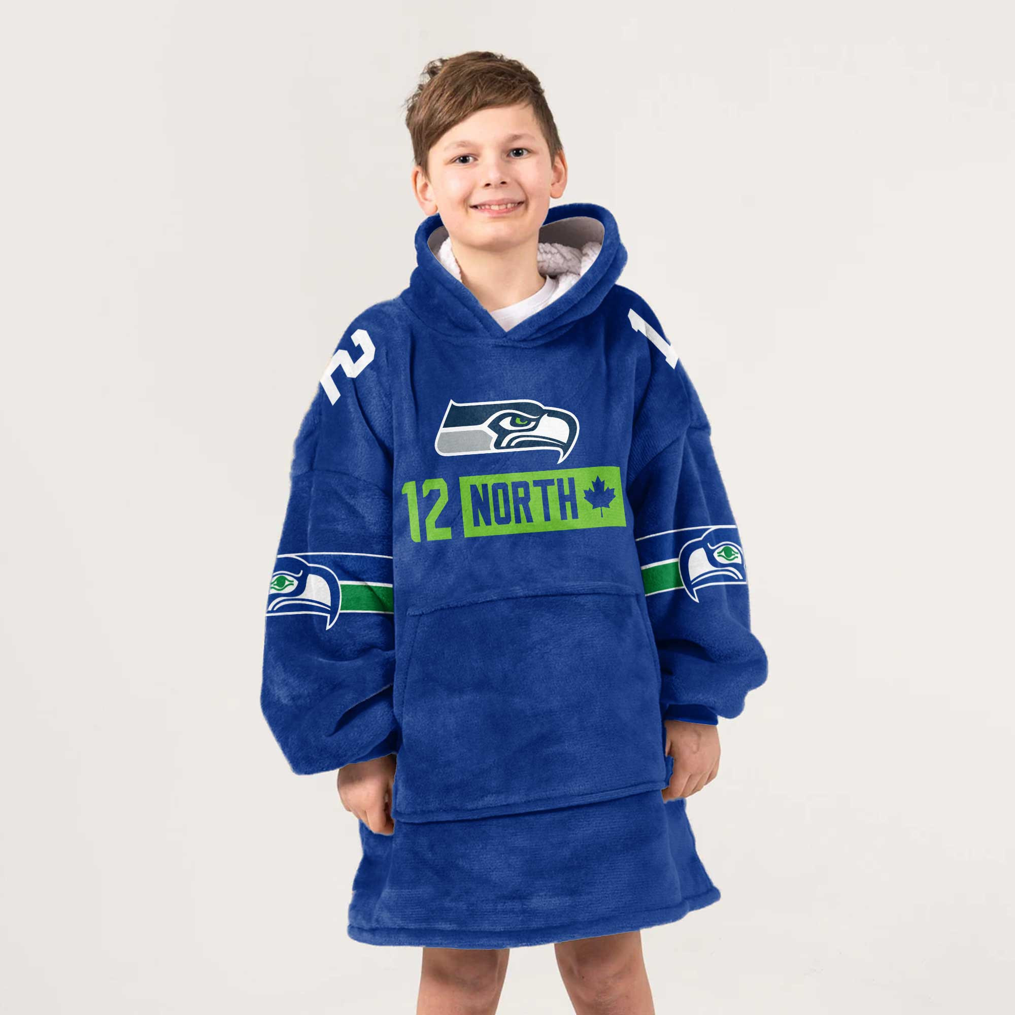 Kid North 12 Seattle Football Unisex Blanket Hoodie