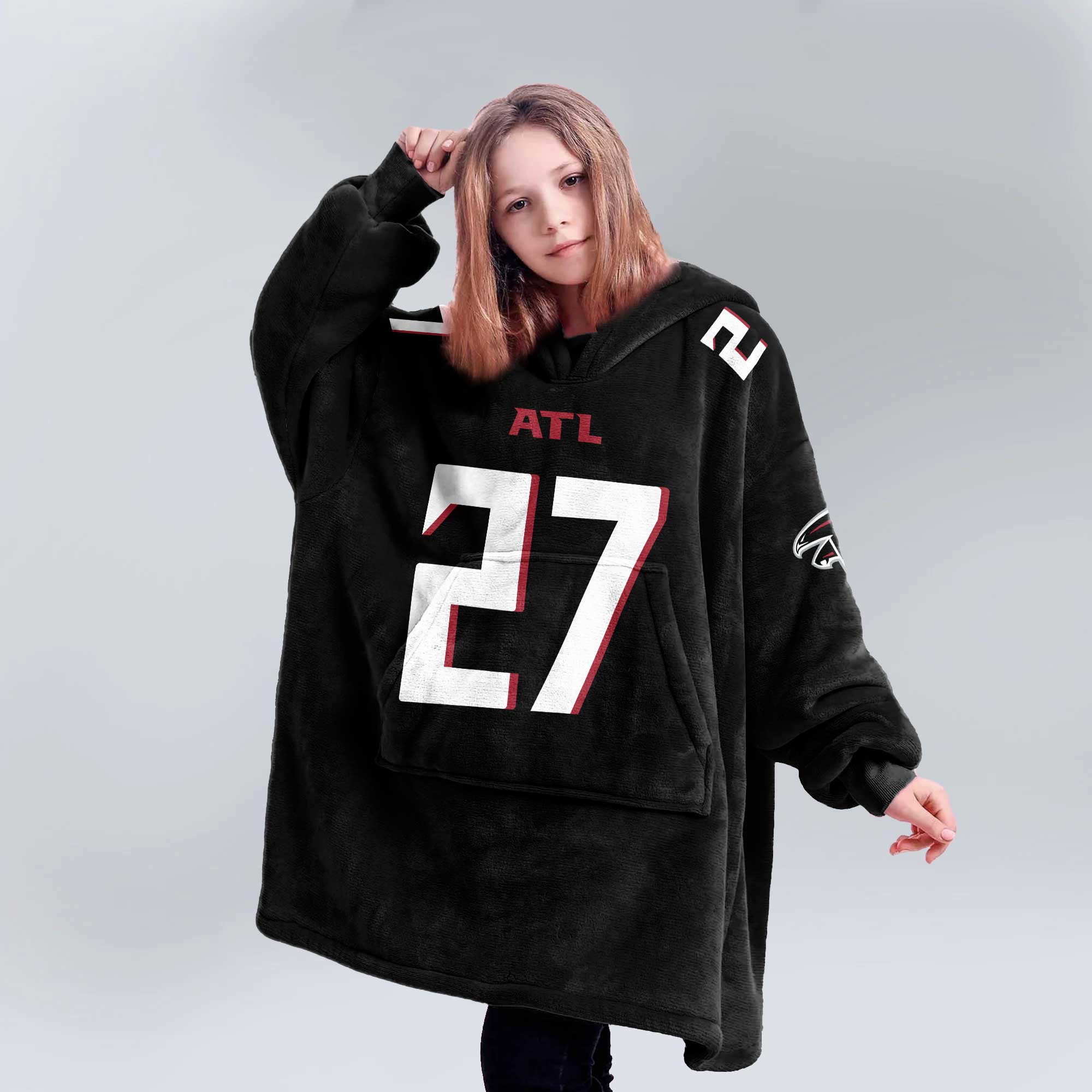 Kid 27 Atlanta Football Unisex Blanket Hoodie