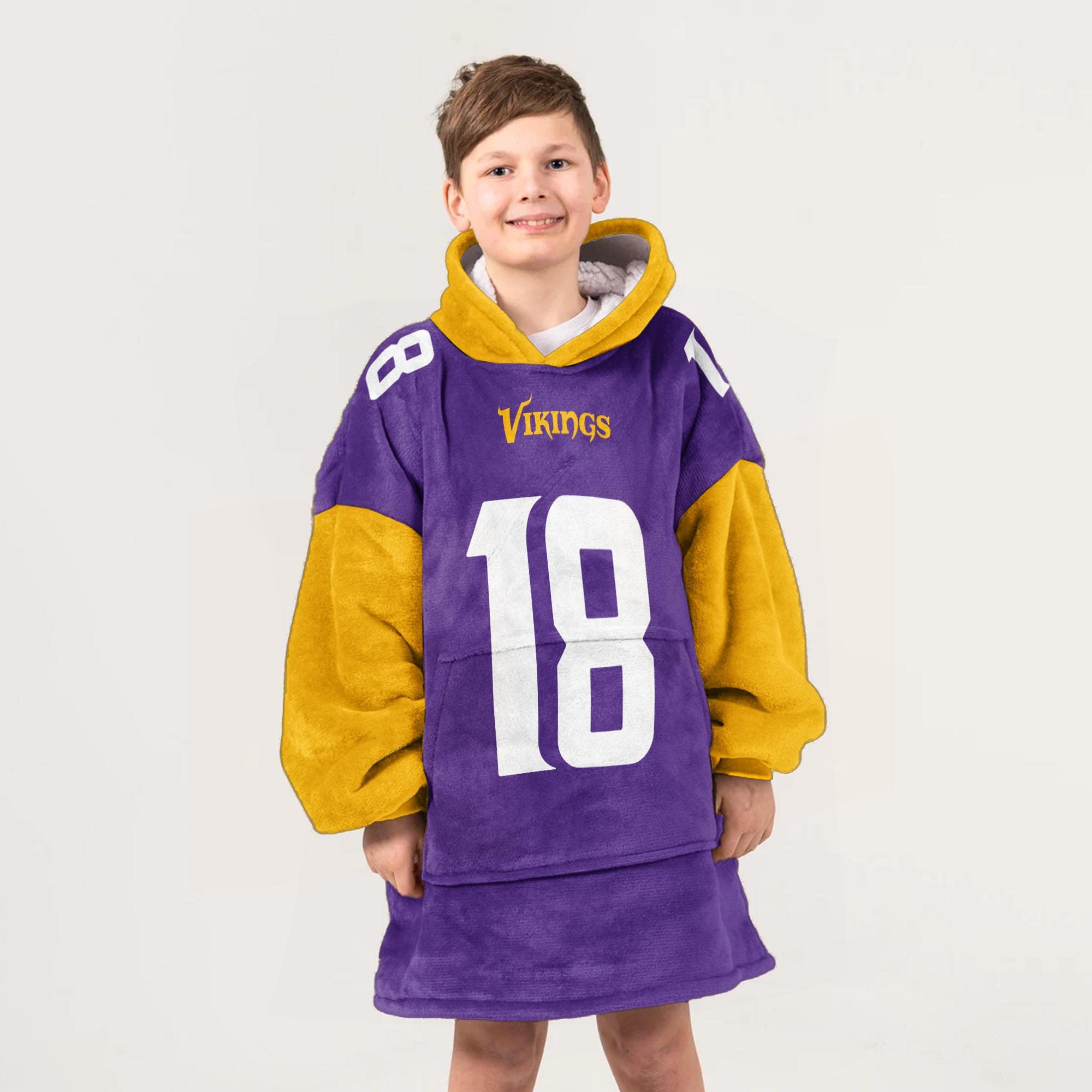 Adult JJ 18 Minnesota Football Unisex Blanket Hoodie