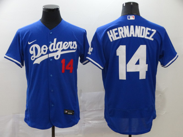 Men's Los Angeles Dodgers #14 Enrique Hernandez Blue Stitched MLB Flex Base  Jersey