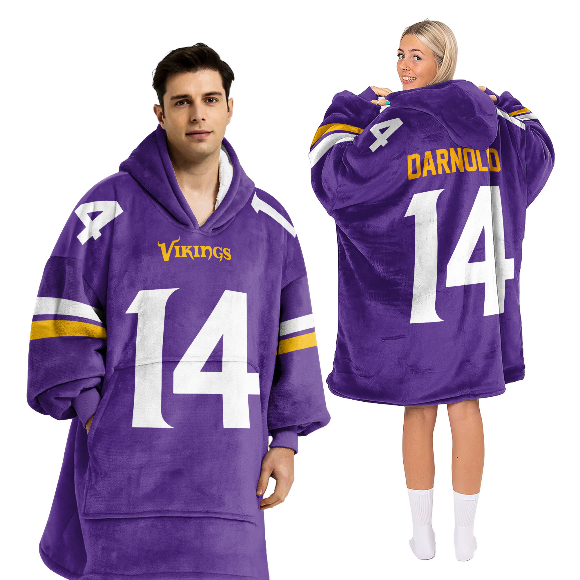 Adult Minnesota Football Unisex Blanket Hoodie