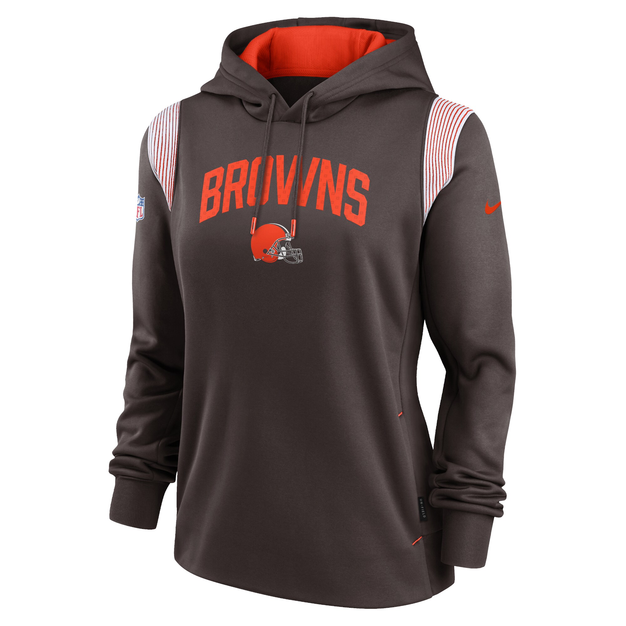 Cleveland Browns Women's Sideline Stack Performance Pullover Hoodie - Brown