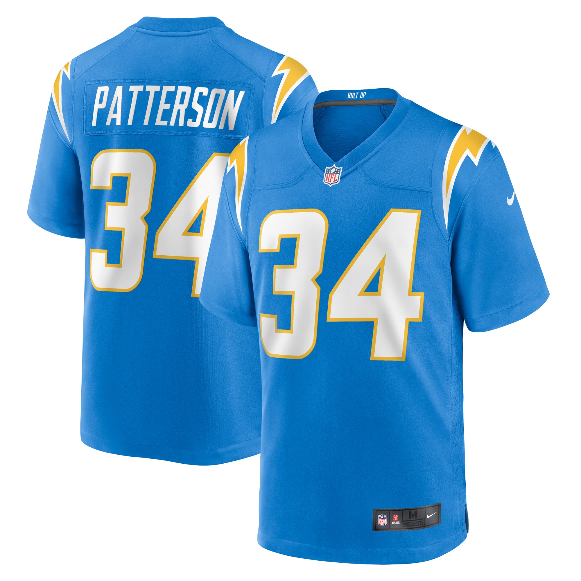 Jaret Patterson Los Angeles Chargers Team Game Jersey -  Powder Blue