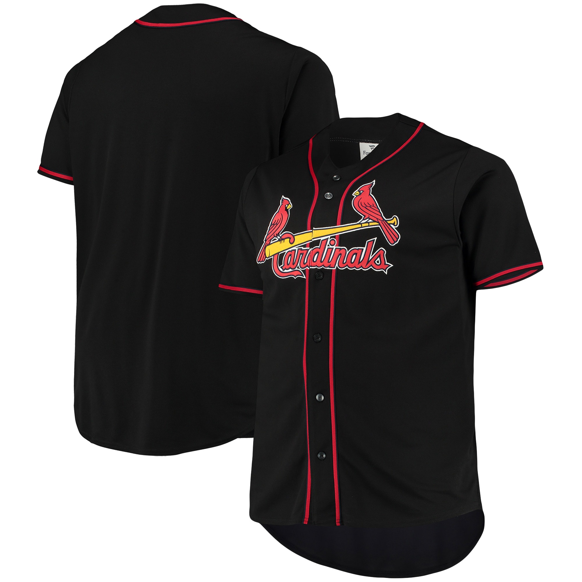 St.Louis Cardinals Big & Tall Pop Fashion Jersey - Black/Red